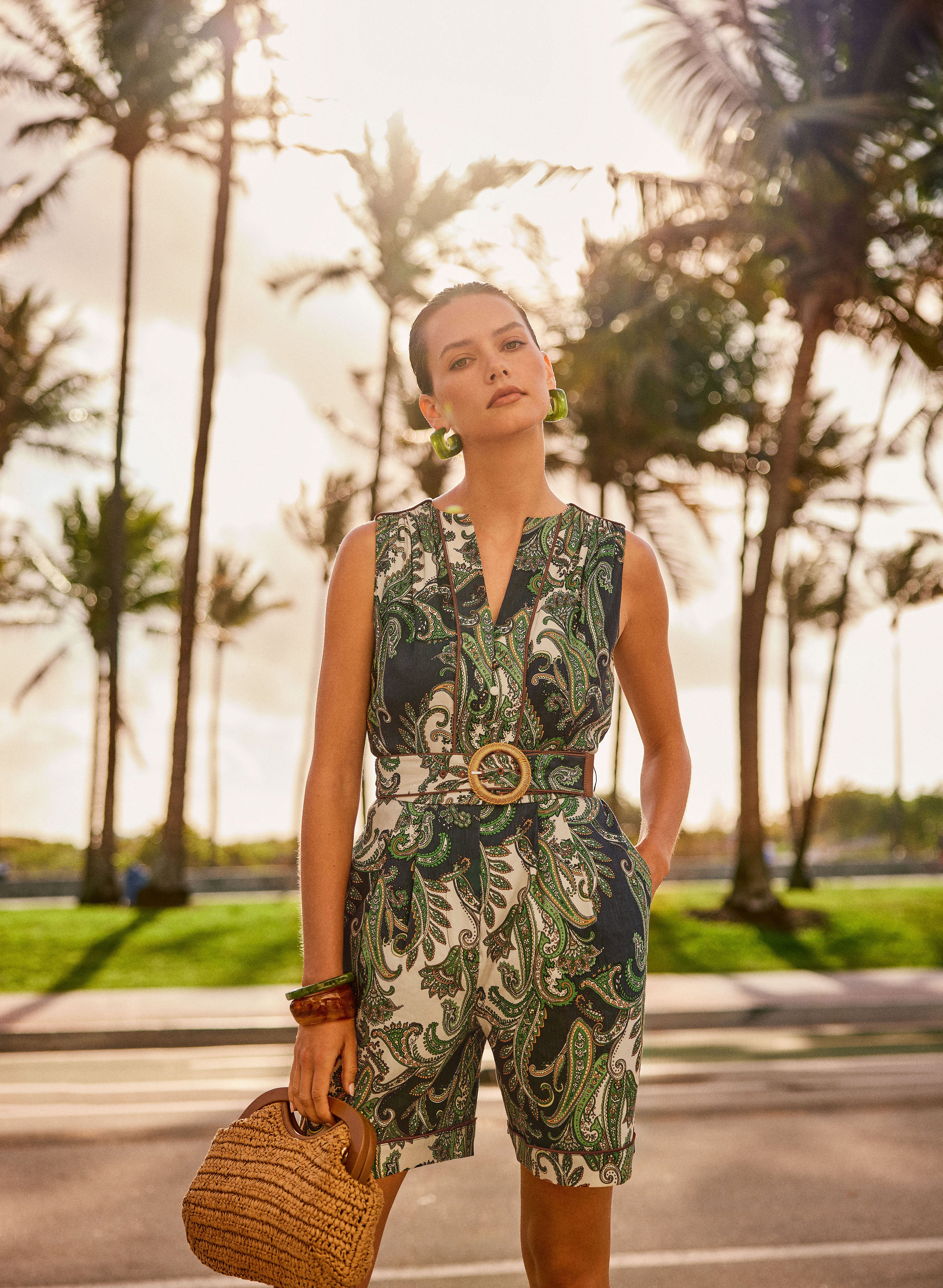 Short Paisley Jumpsuit Multicolour Campaign 1