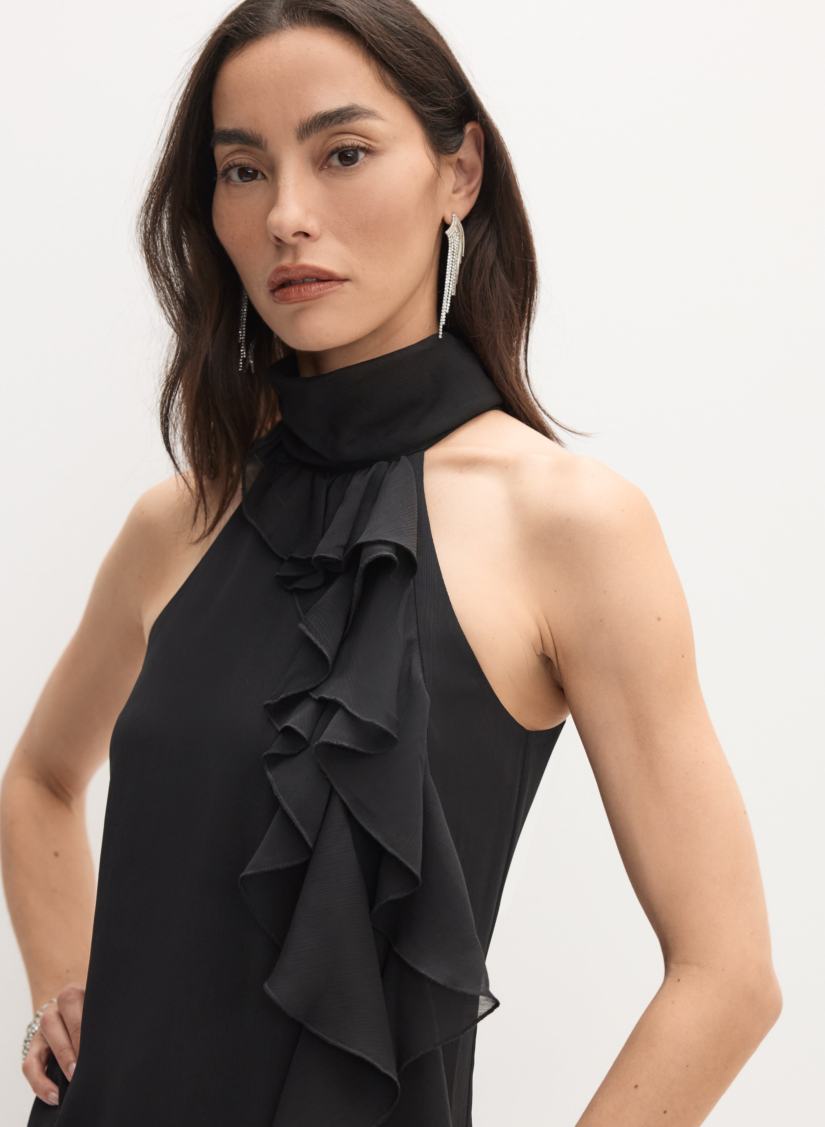 3020215 Black Chiffon Sleeve Blouse main image 1