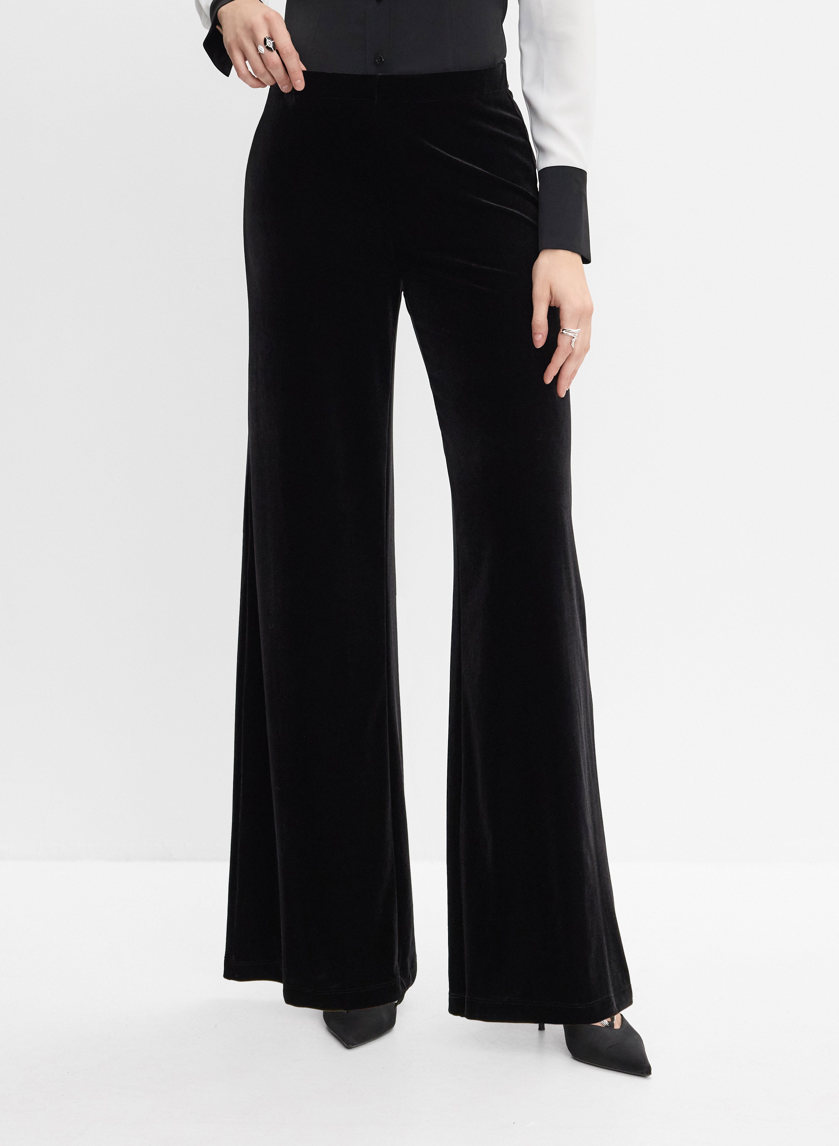 black velvet dress pants womens Low-Rise Velvet Dress Pants