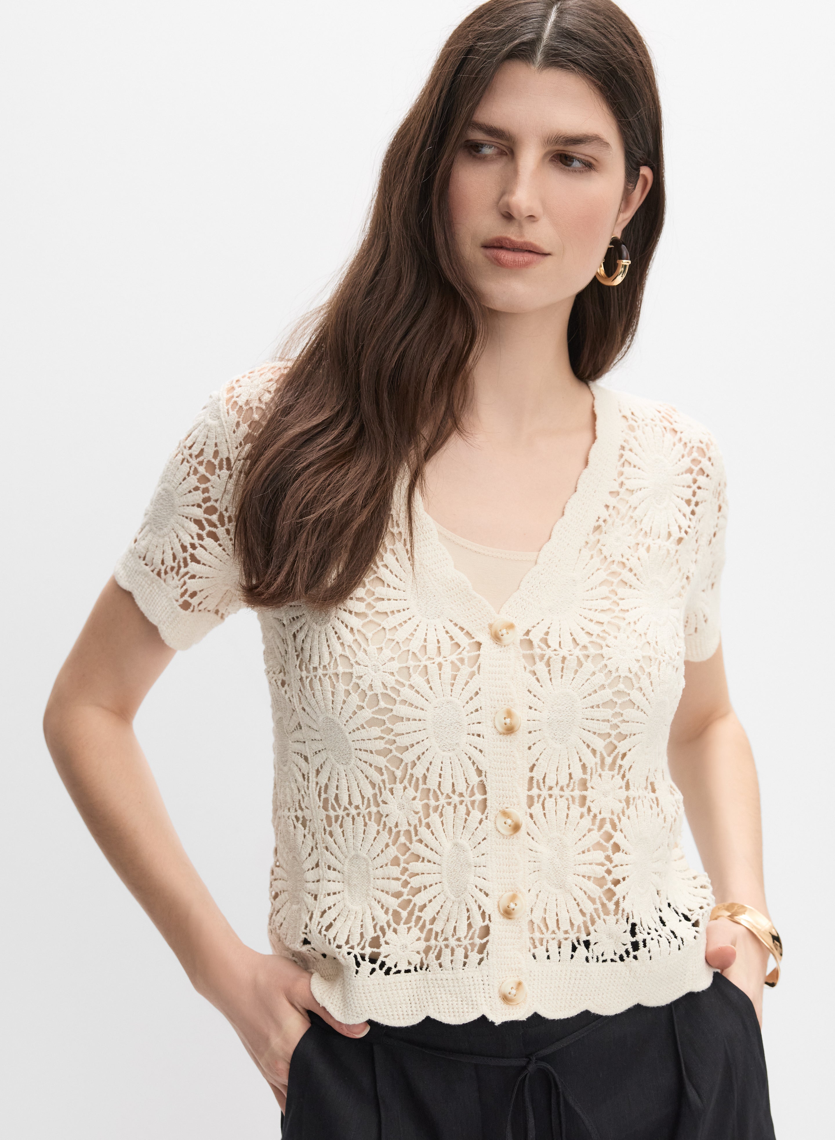 Floral Crochet Cardigan