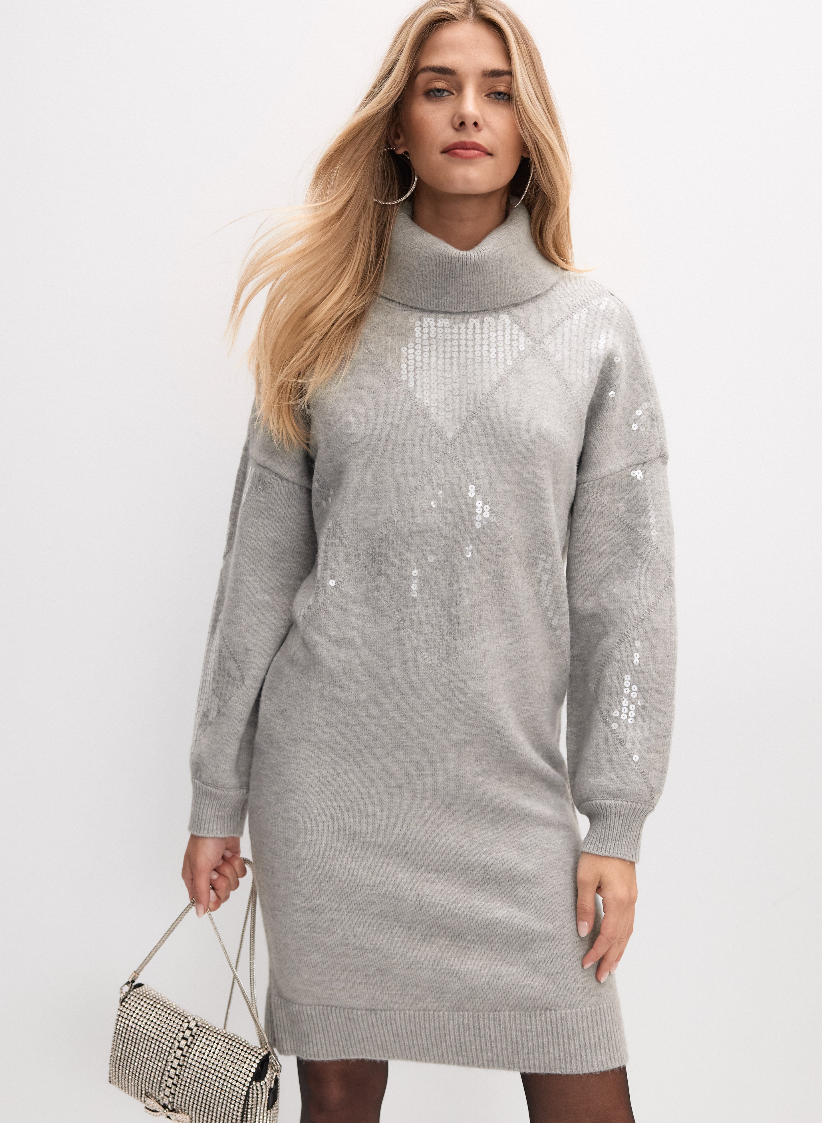 Joseph Ribkoff - Sequin Detail Sweater Dress