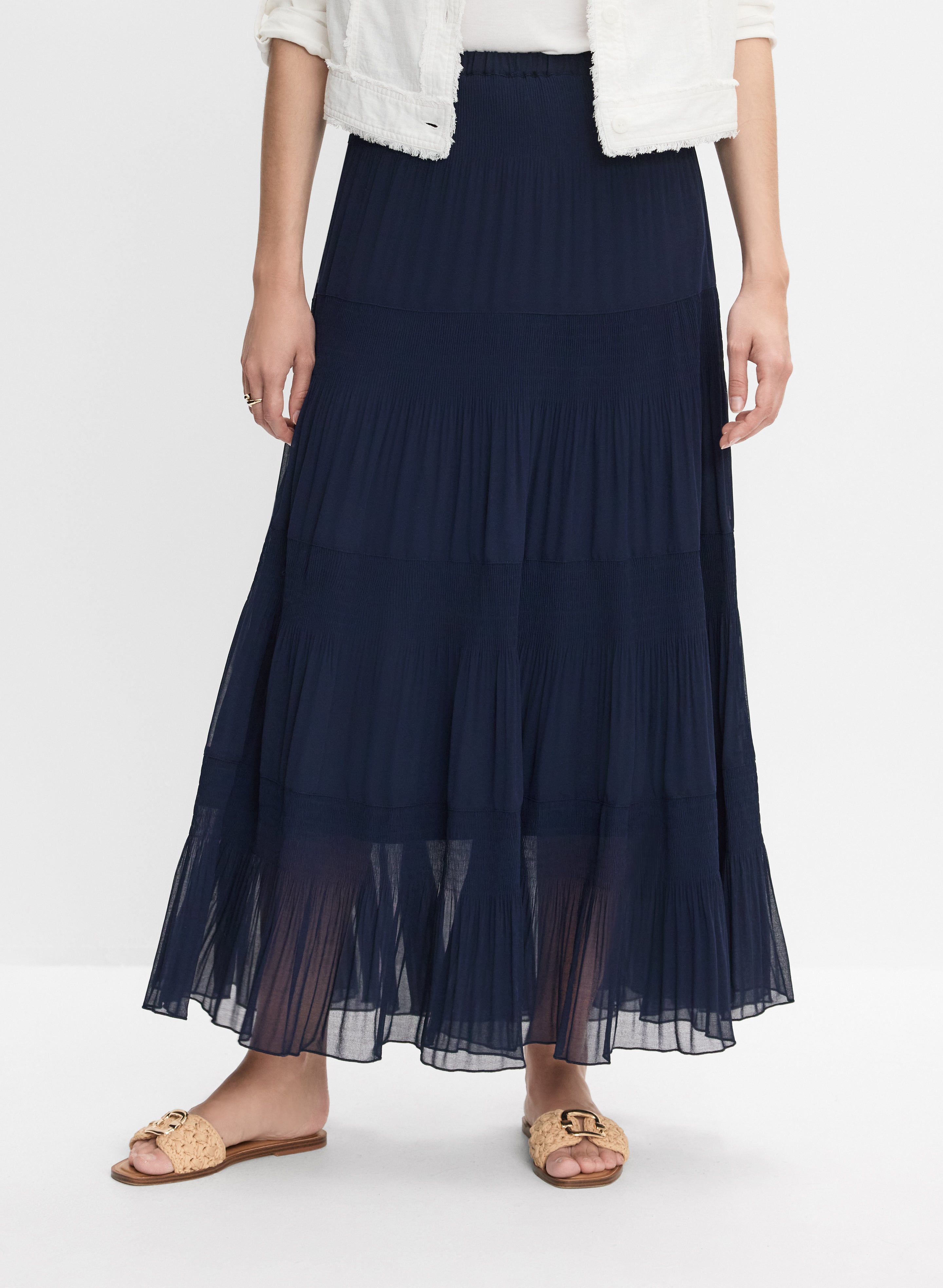 【mnem】Melfi Pleated Long Skirt Meli Pleated Skirt - Mementos