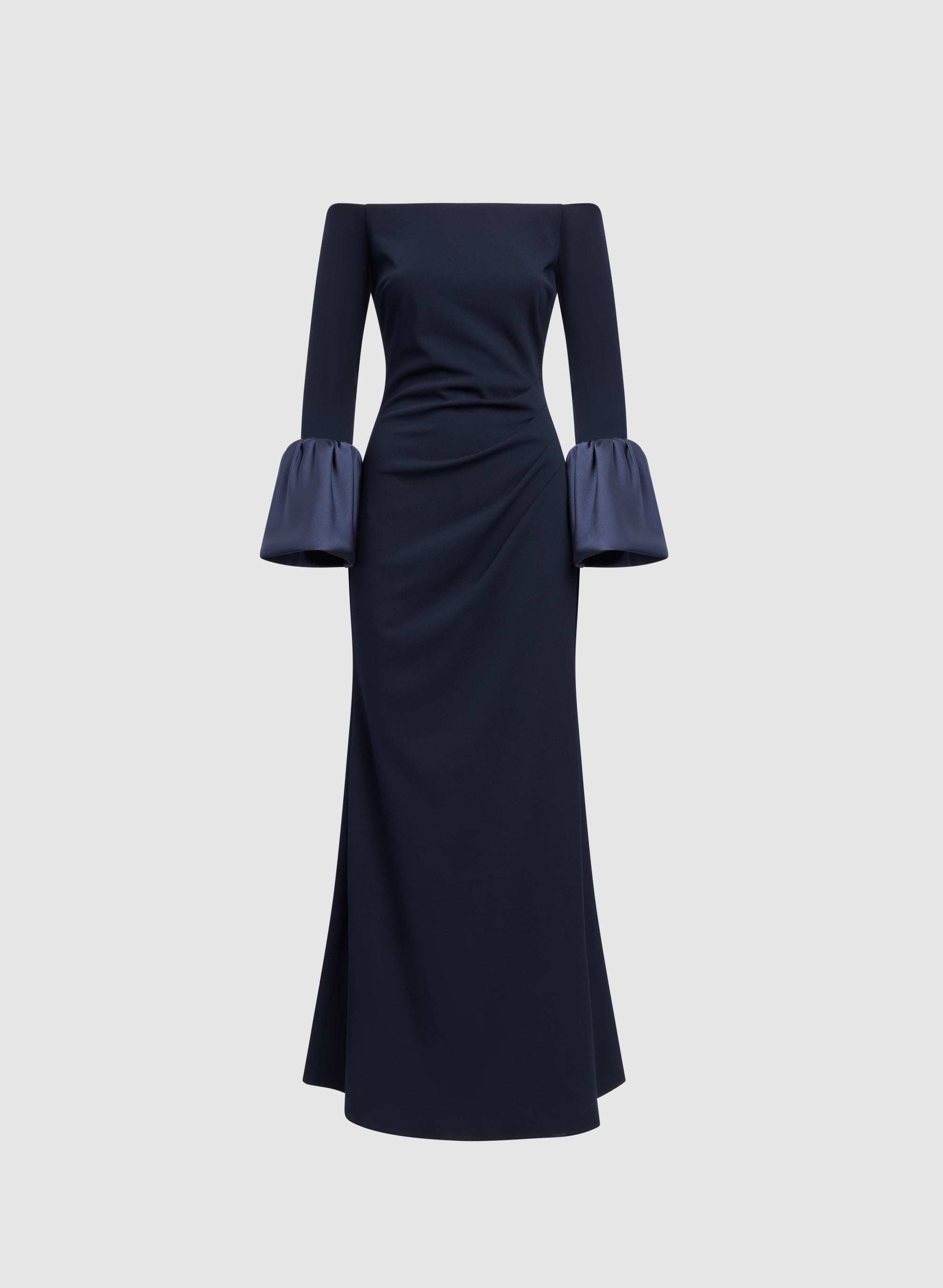 bell sleeve dress blue Provence Bloom Long Sleeve Maxi Dress Floral Blue
