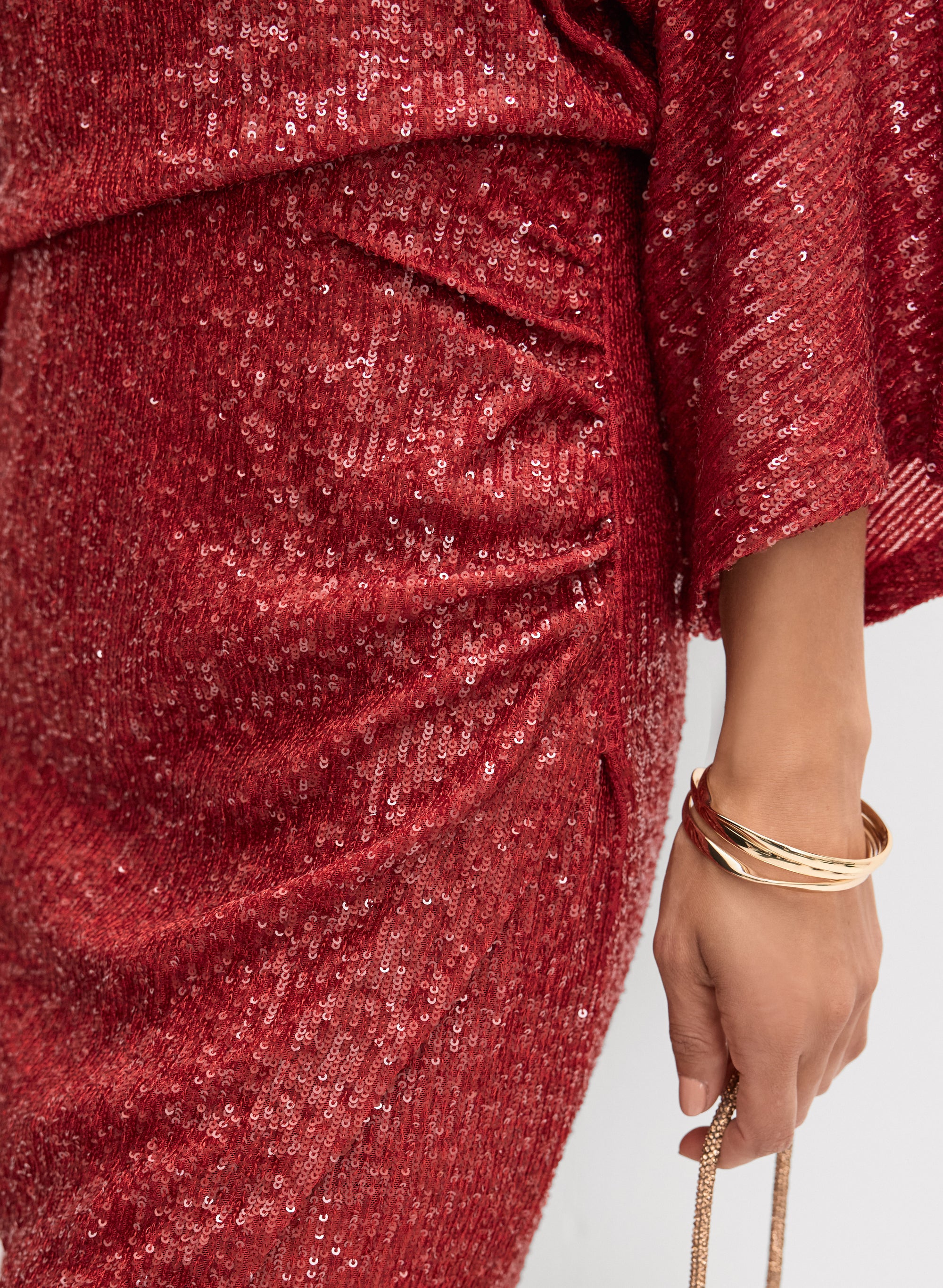 Sequined Flare Sleeve Dress