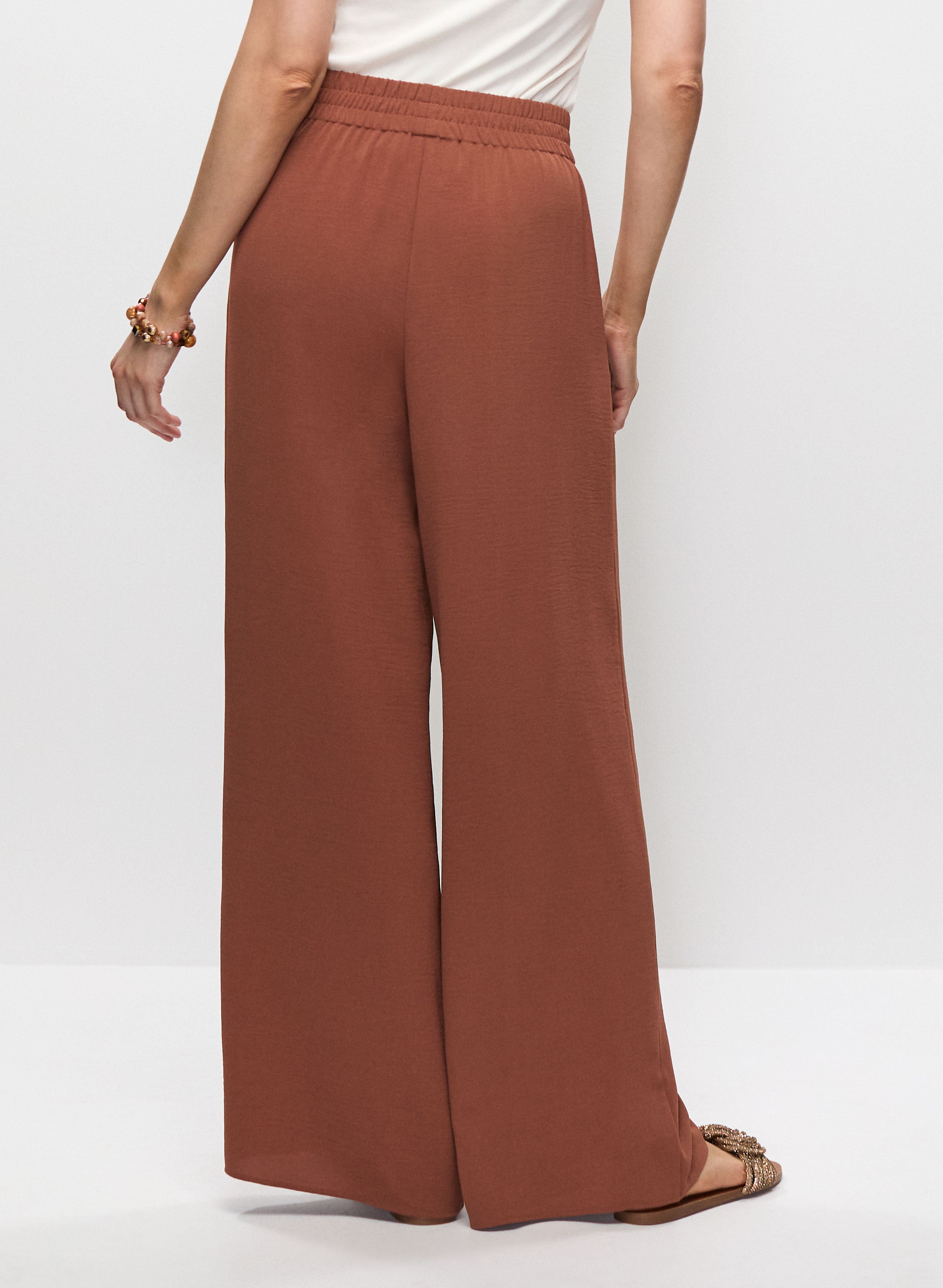 Wide Leg Pull-On Pants