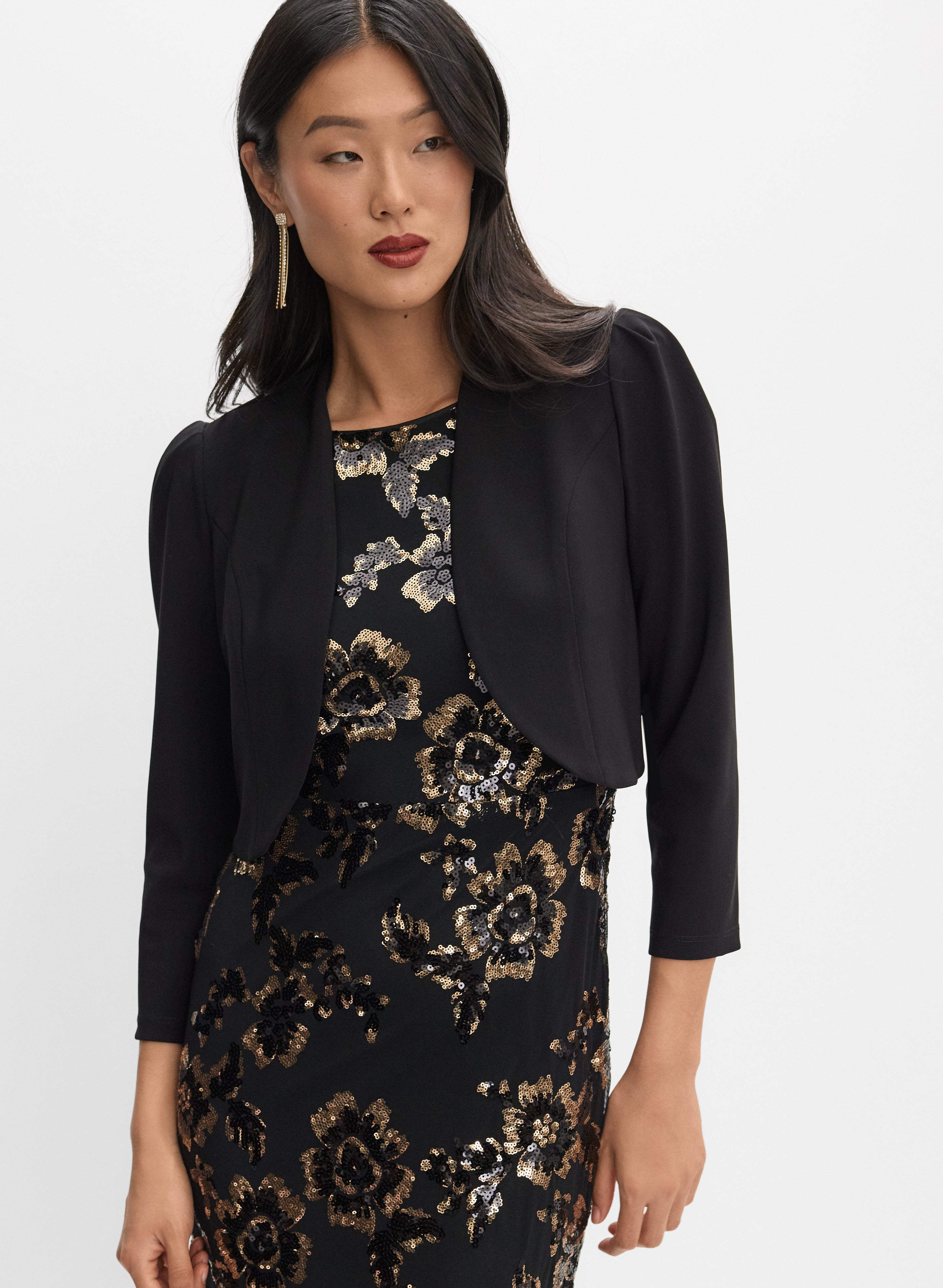 Jersey Puffed Sleeve Bolero Jersey Puffed Sleeve Bolero
