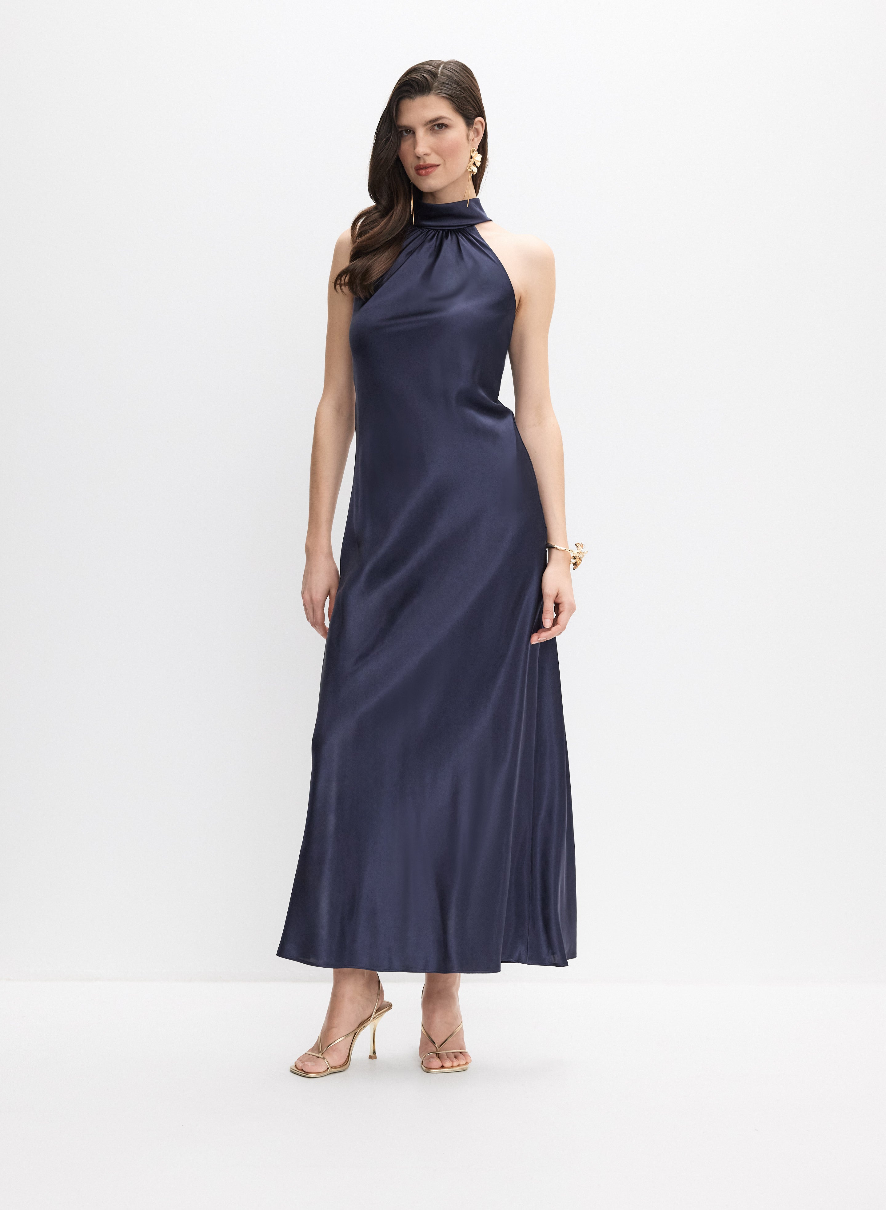 Satin Halter Neck Dress