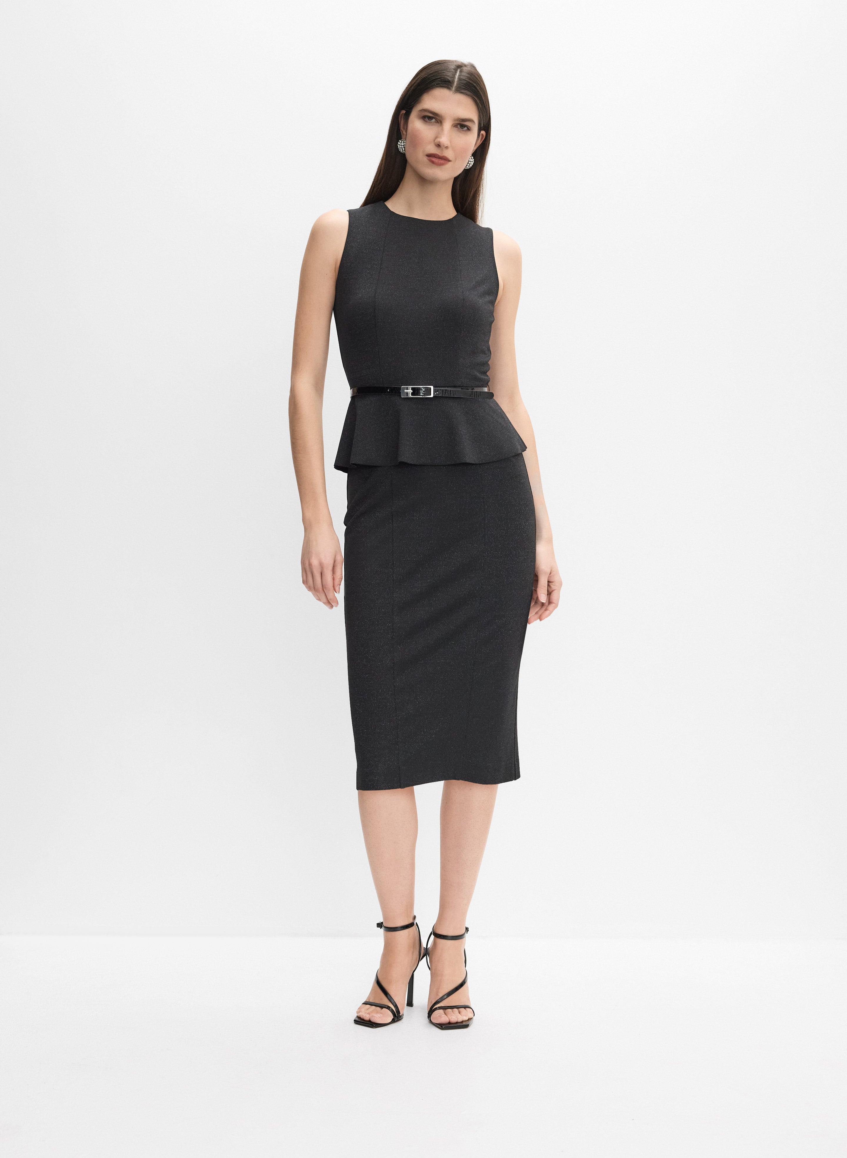 Fitted Peplum Midi Dress Fitted Peplum Midi Dress