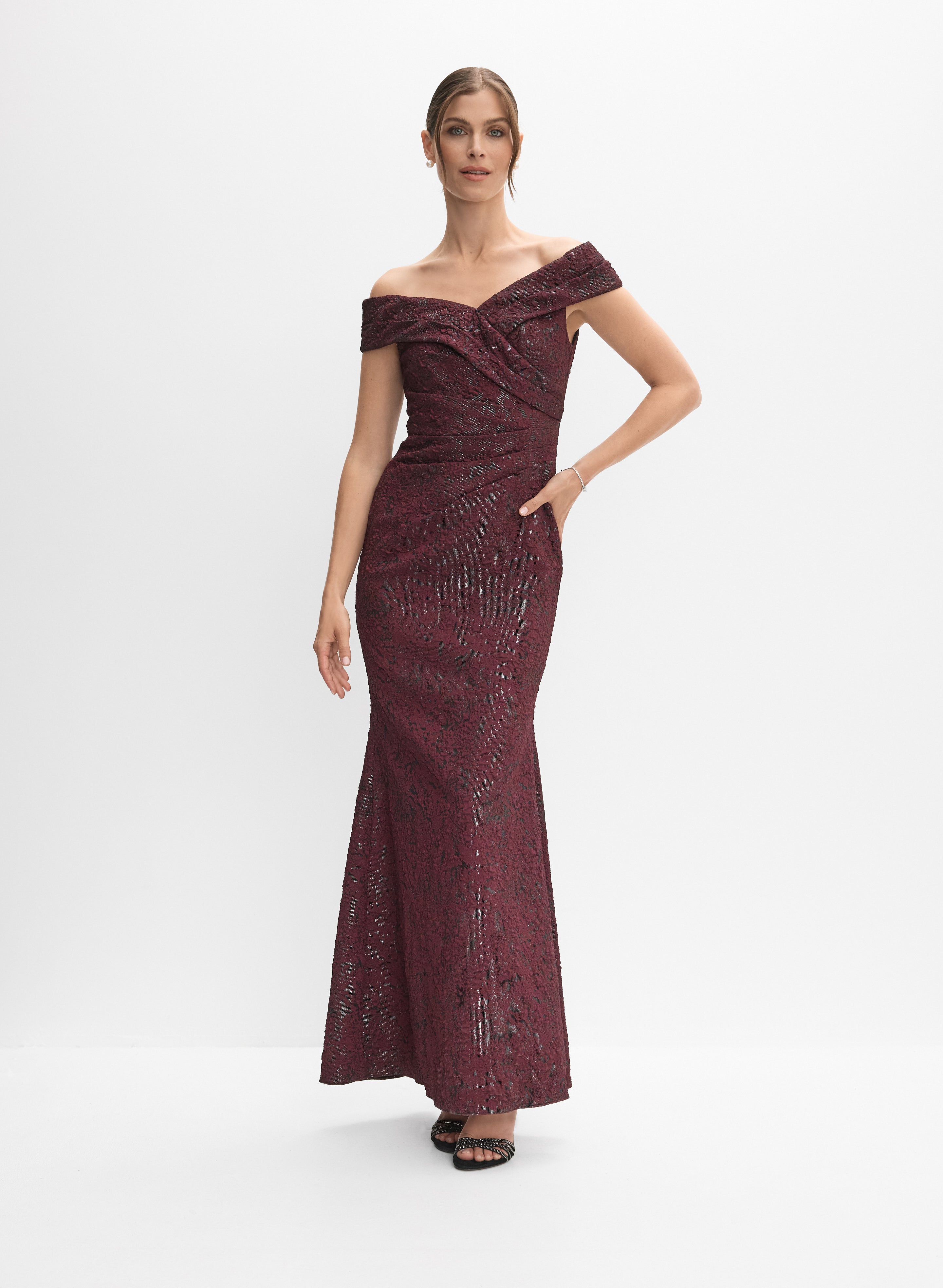 Adrianna Papell - Metallic Jacquard Dress Adrianna Papell - Metallic Jacquard Dress