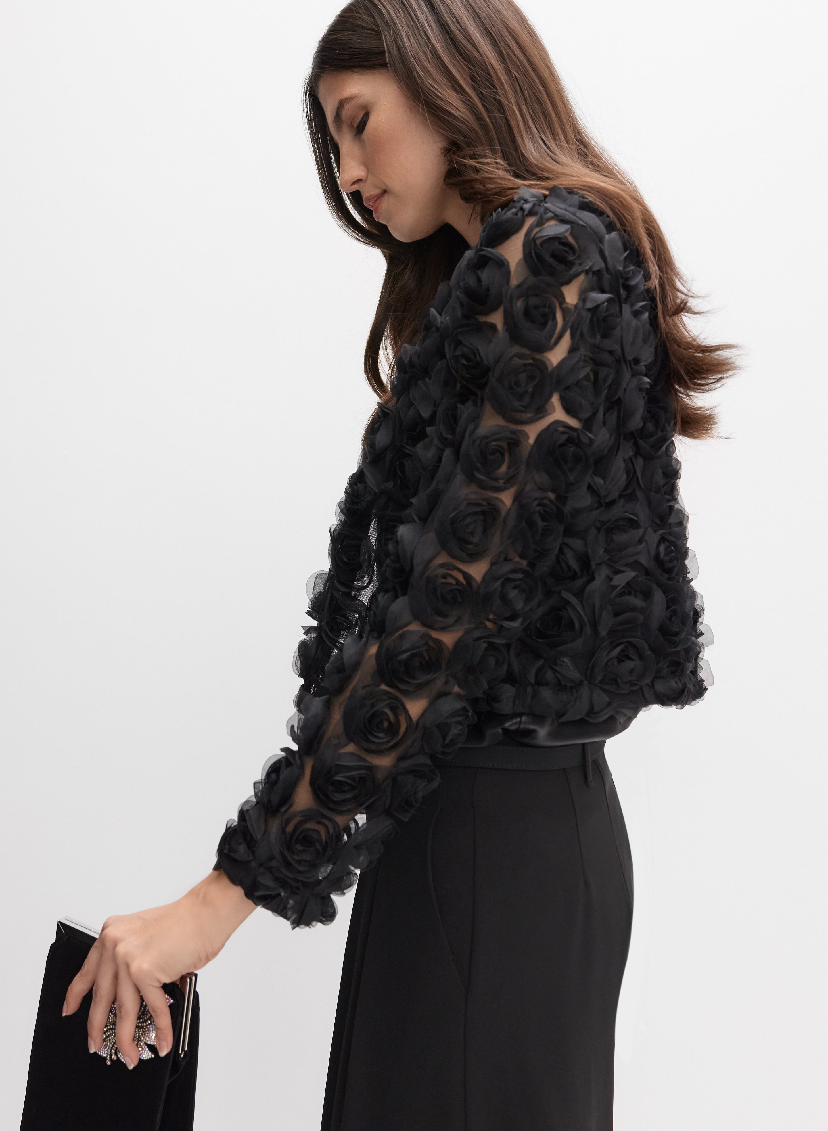 Joseph Ribkoff - Cropped Rosette Jacket