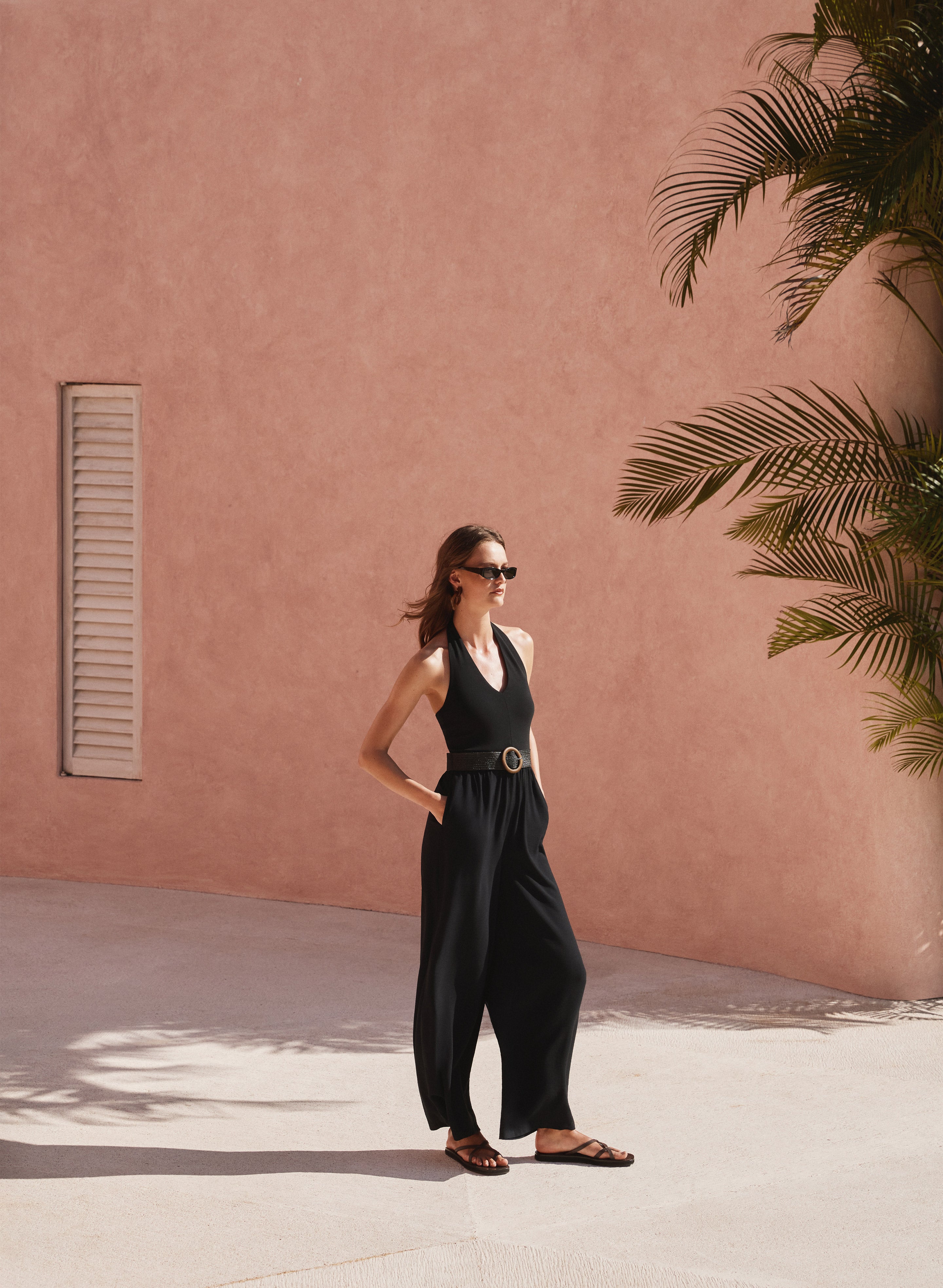 Belted Wide-Leg Jumpsuit