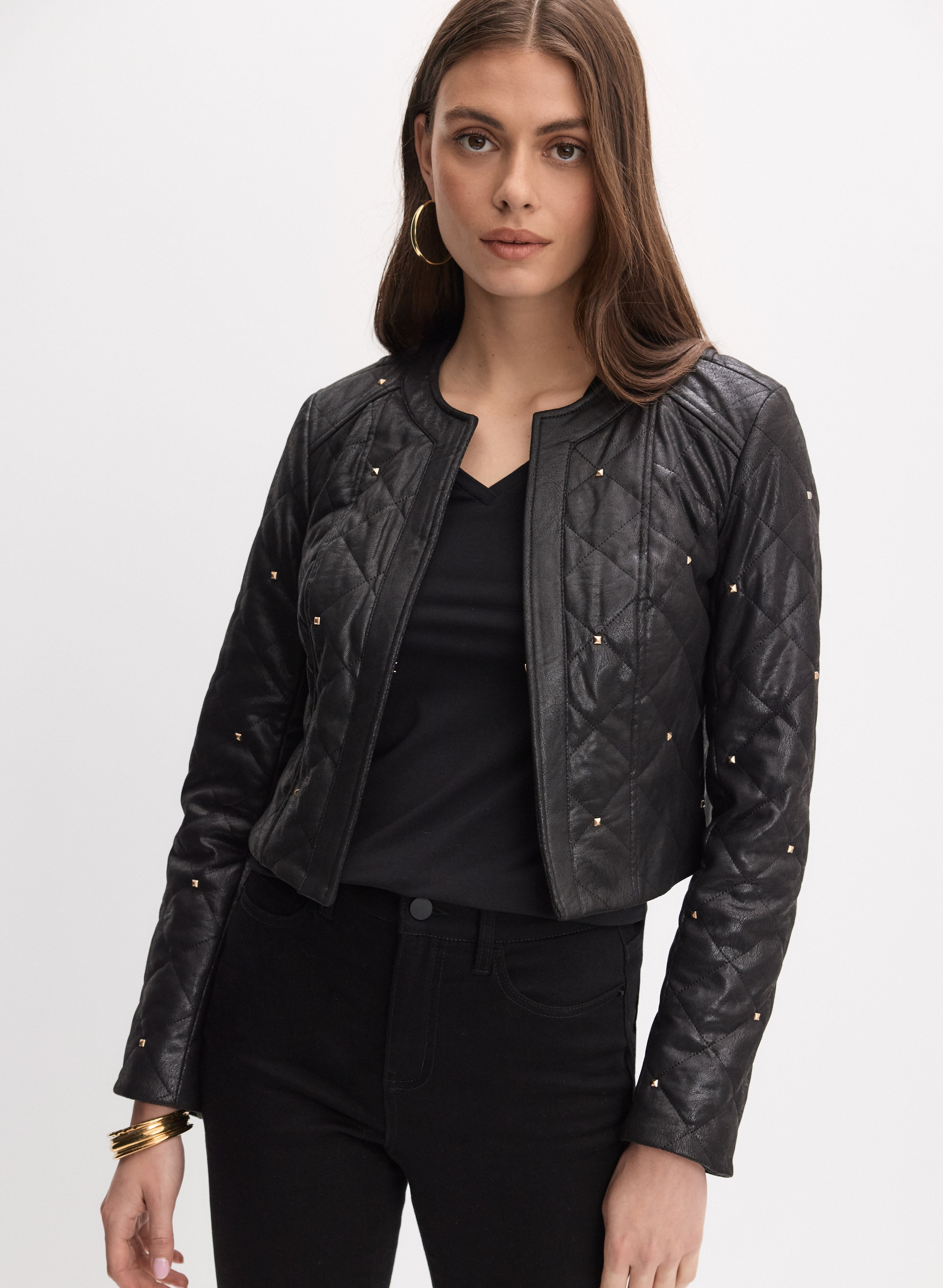 Joseph Ribkoff - Quilted Faux-Suede Jacket