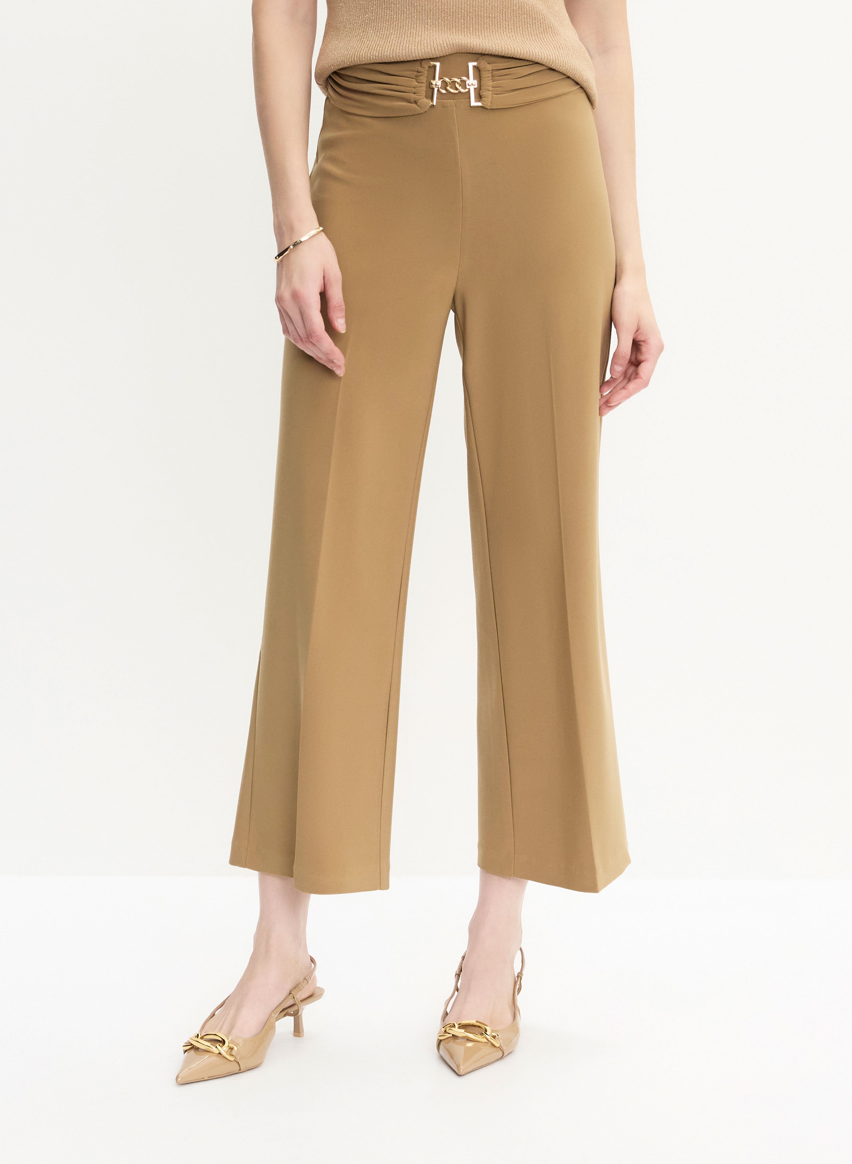 Essential Culotte Pants Brandy Front 1