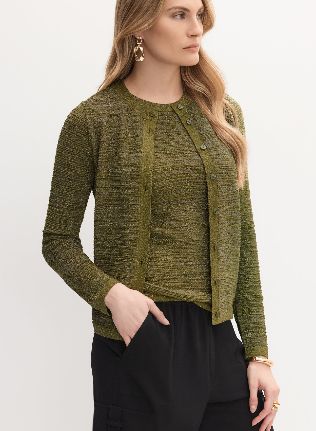 Oversized Lurex Cardigan main image 1