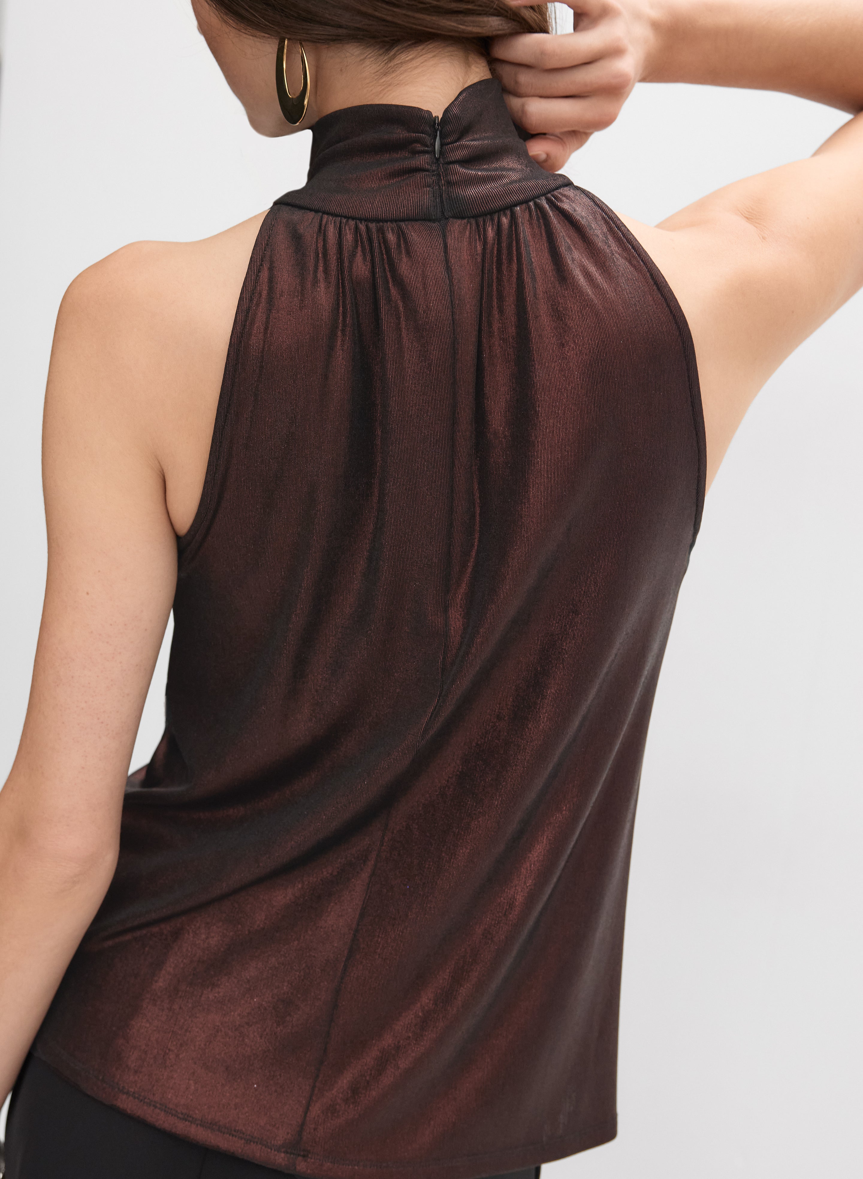 Liquid Lamé Halter Neck Top