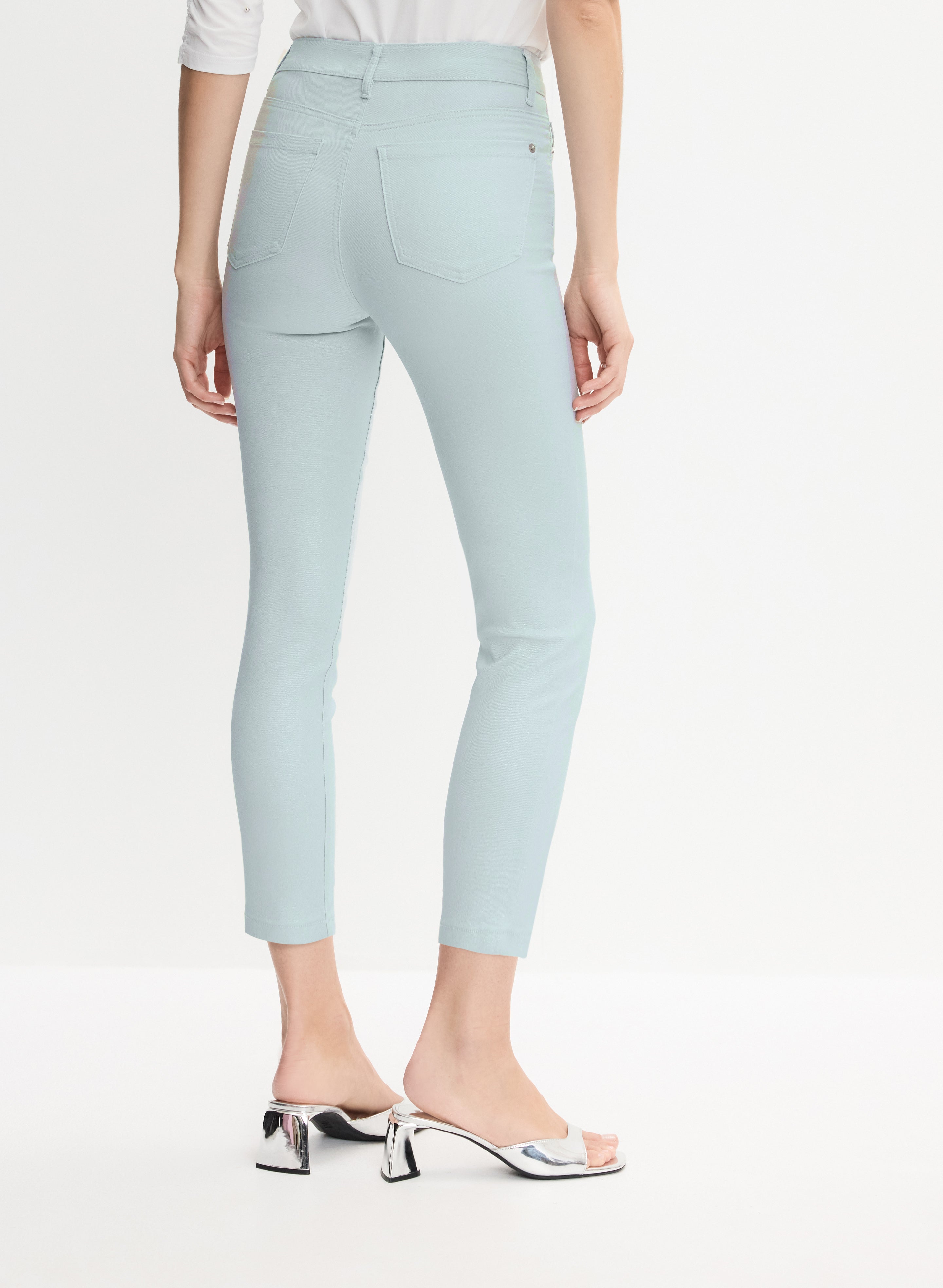 Slim-Leg Denim Capris