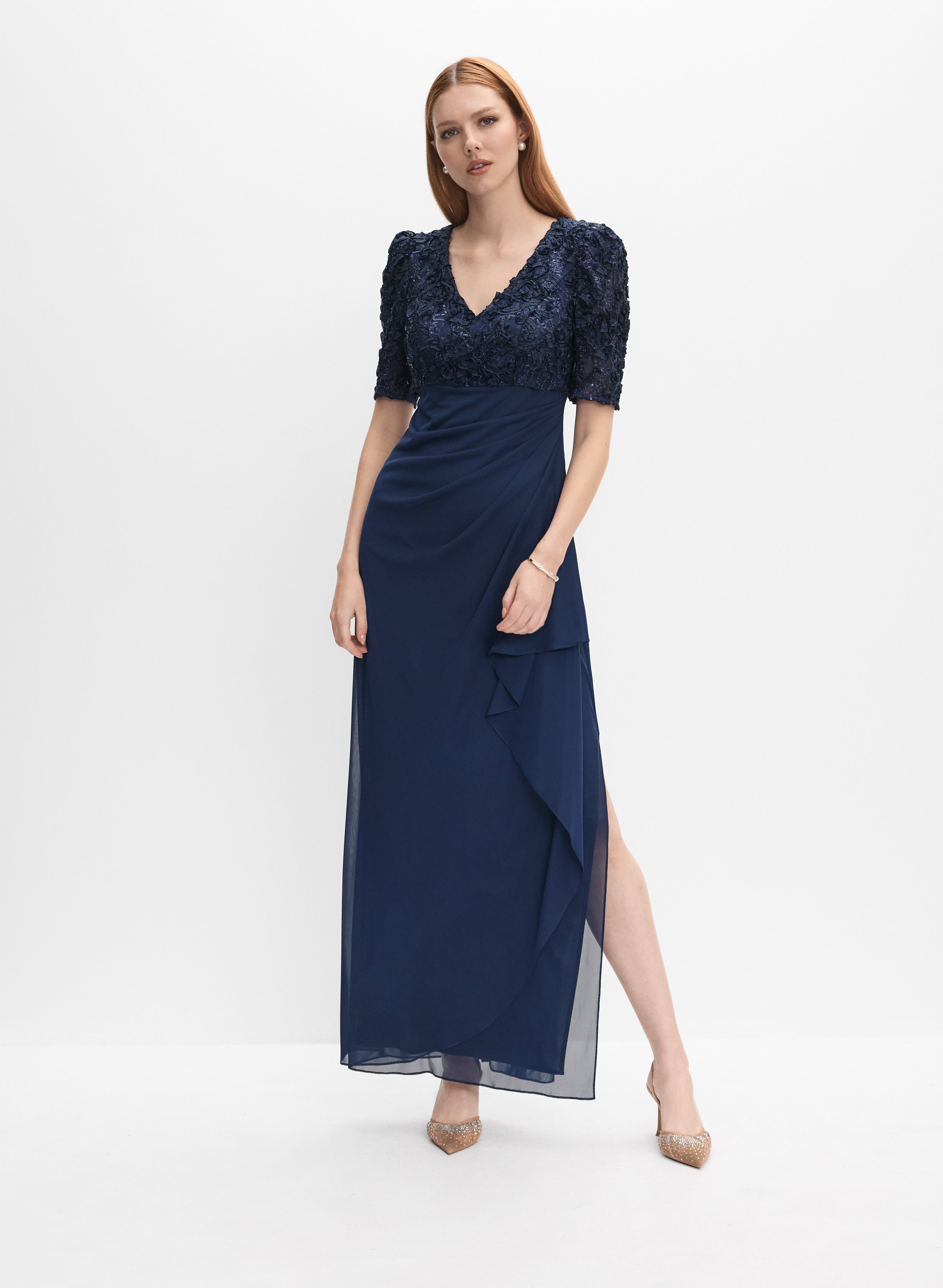 Alex Evenings - Embellished Soutache Embroidered Dress Alex Evenings - Embellished Soutache Embroidered Dress