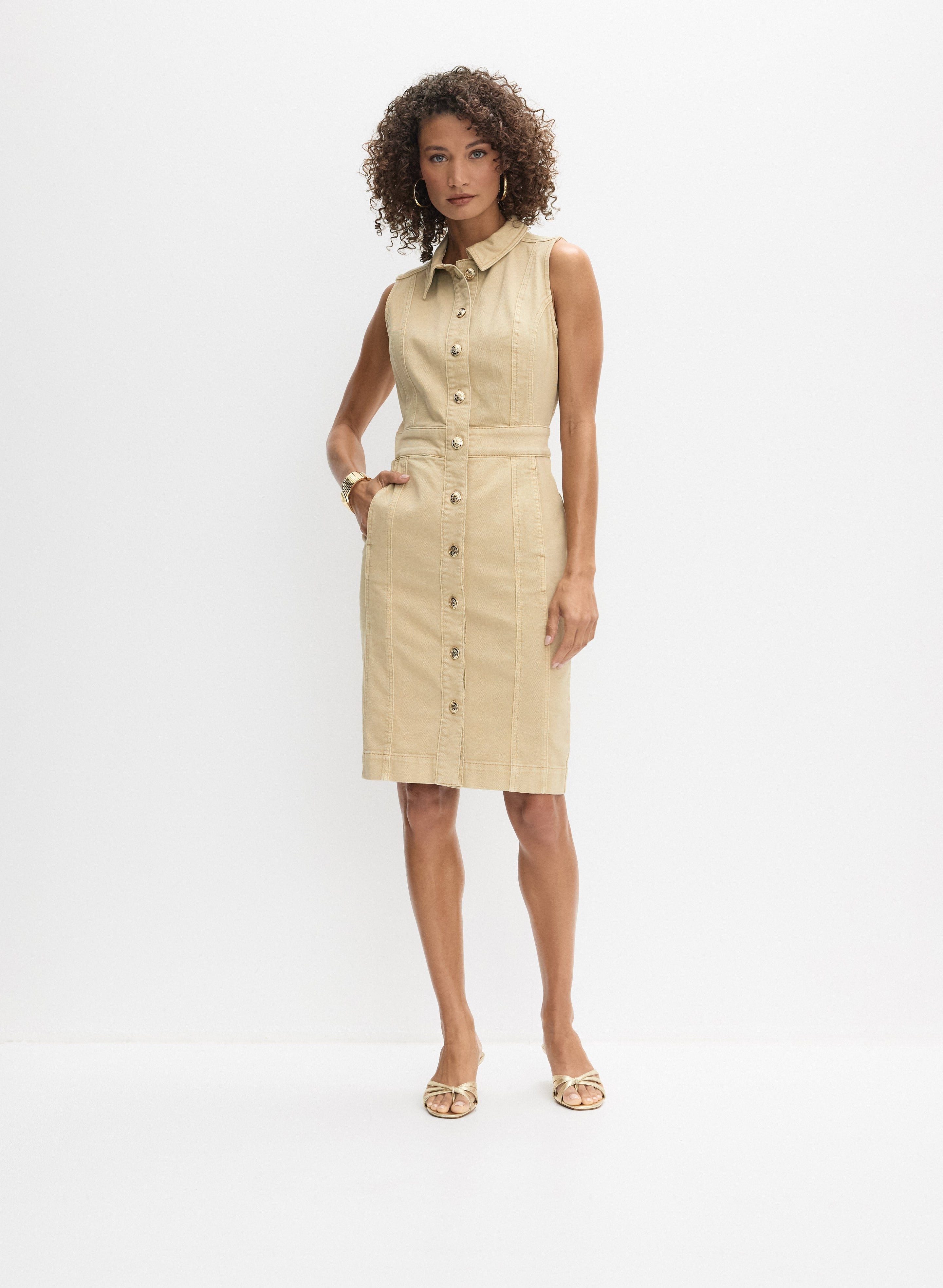 Sleeveless Denim Dress
