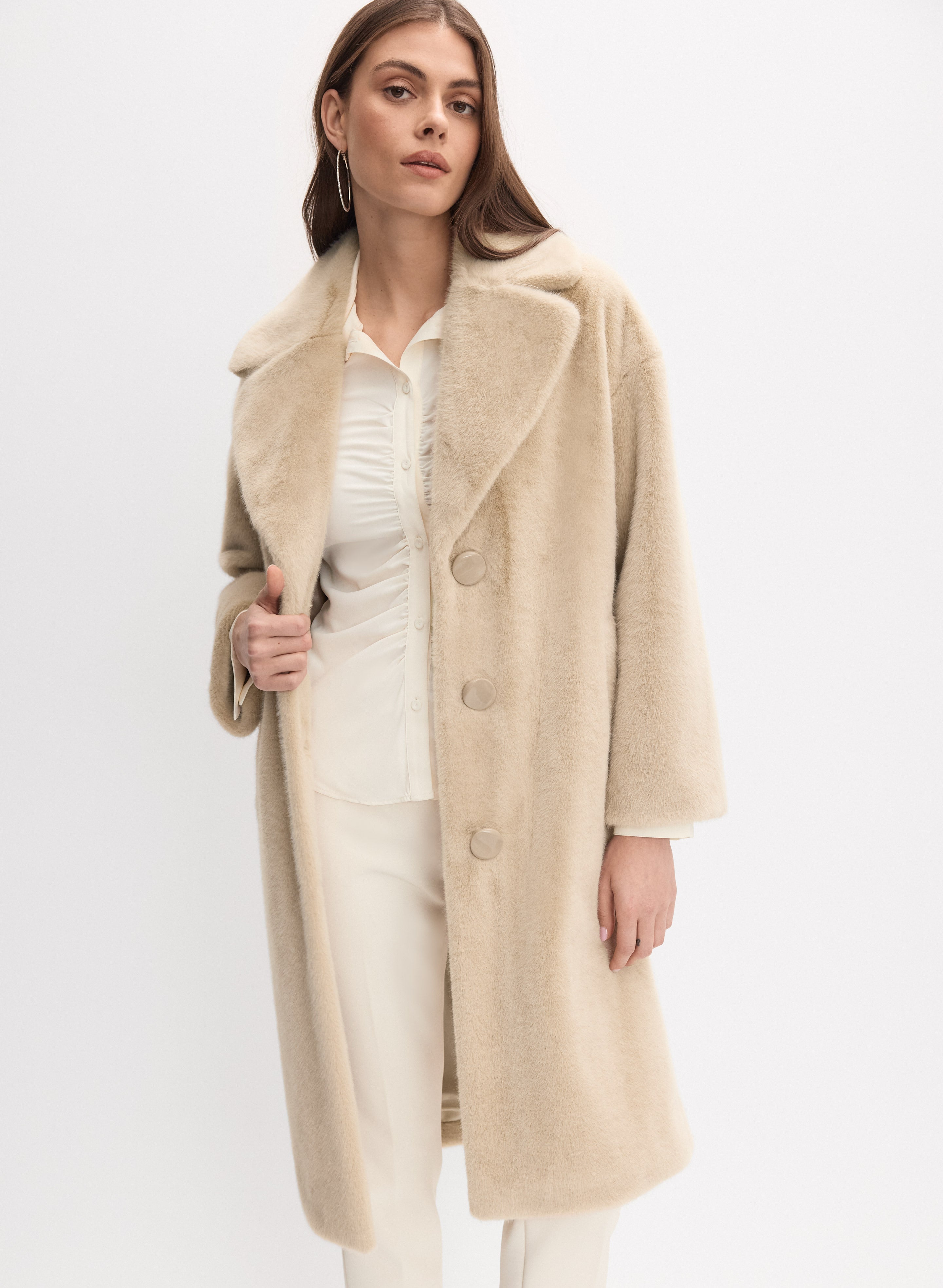 Joseph Ribkoff - Faux-Fur Button Coat