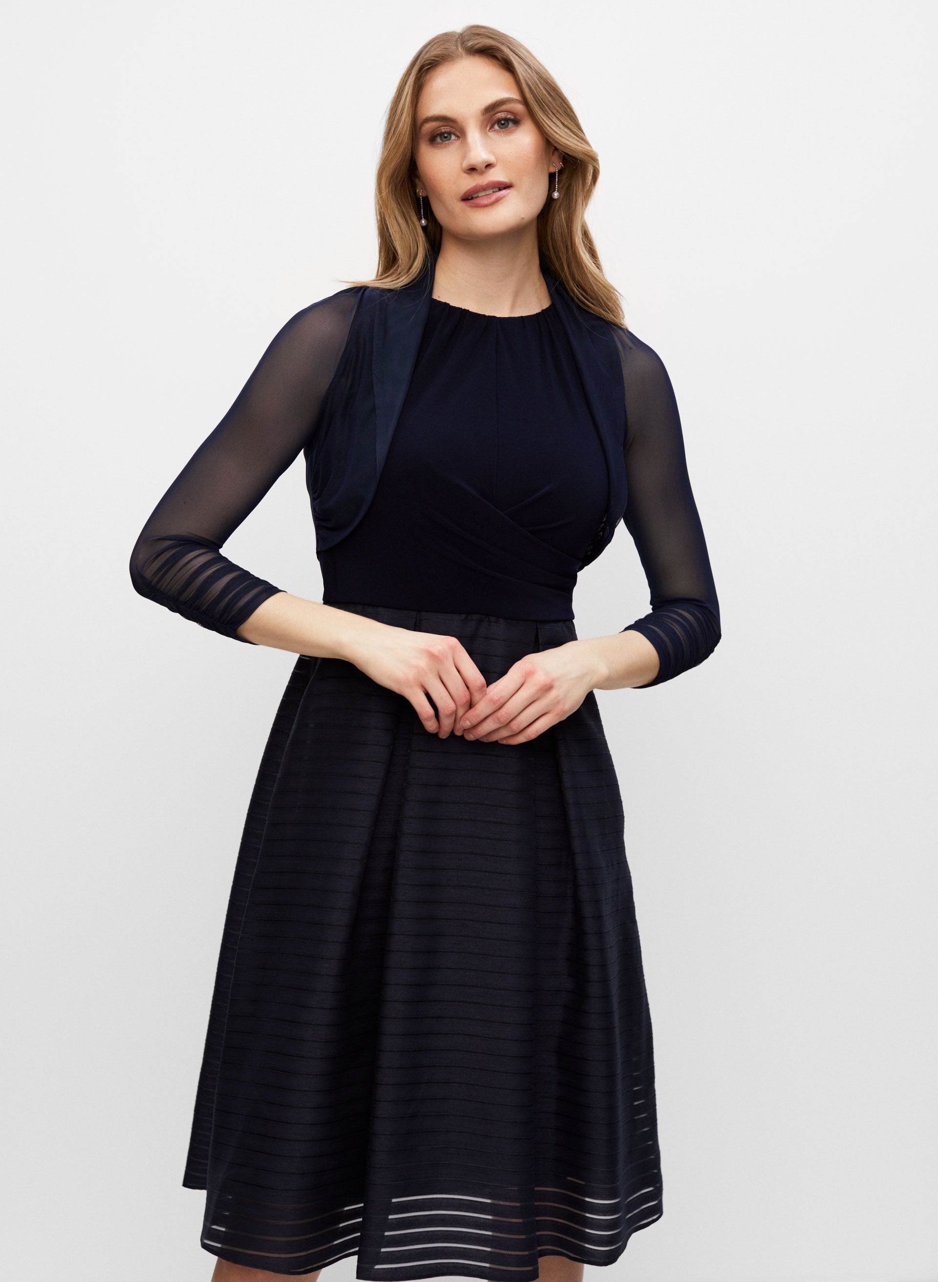 mare☆Sheer Docking French Sleeve Blouse Water-Repellent】Sheer Docking French Sleeve Blouse – maré
