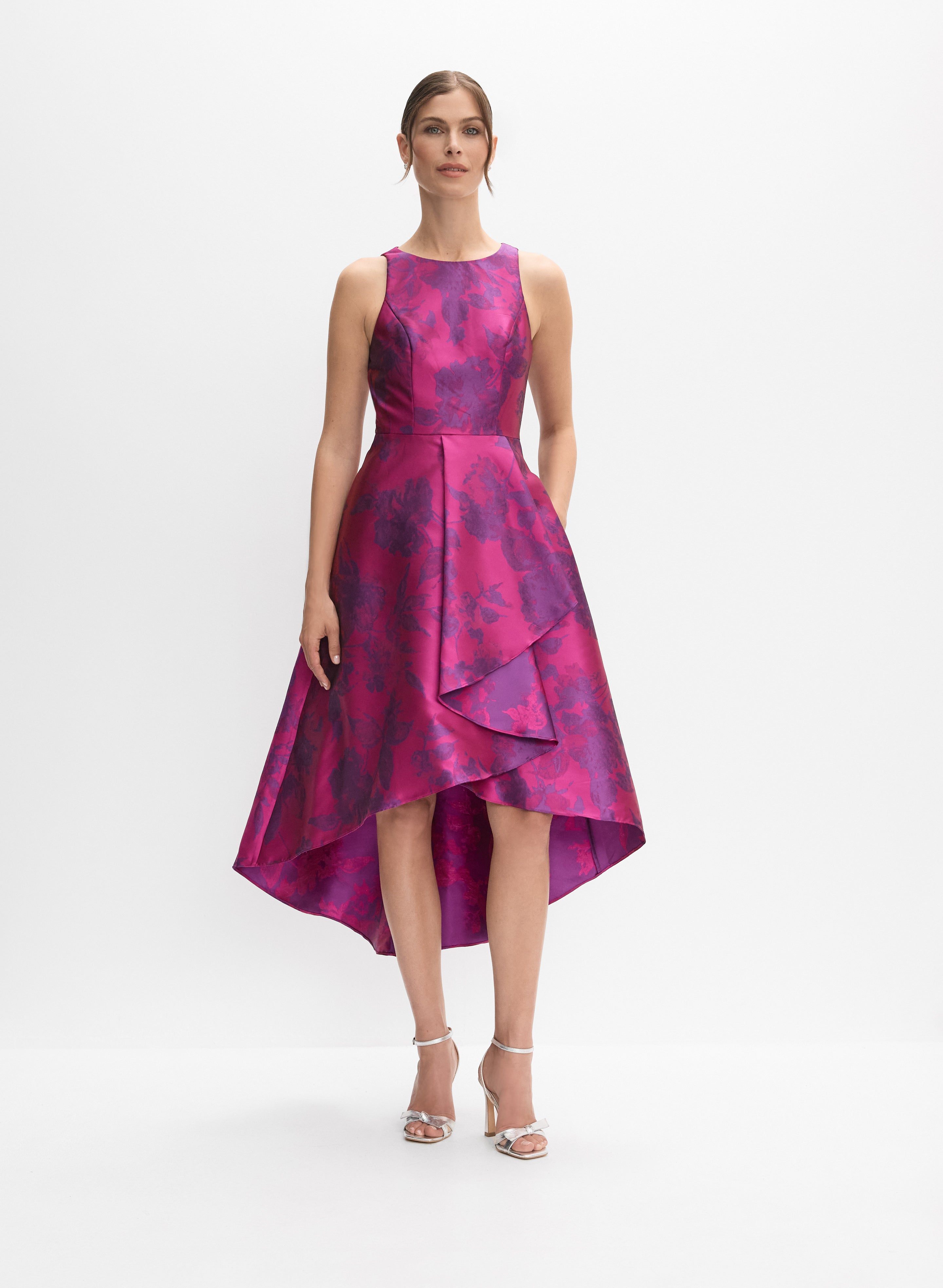 adrianna papell crewneck fit & flare dress Adrianna Papell Dresses