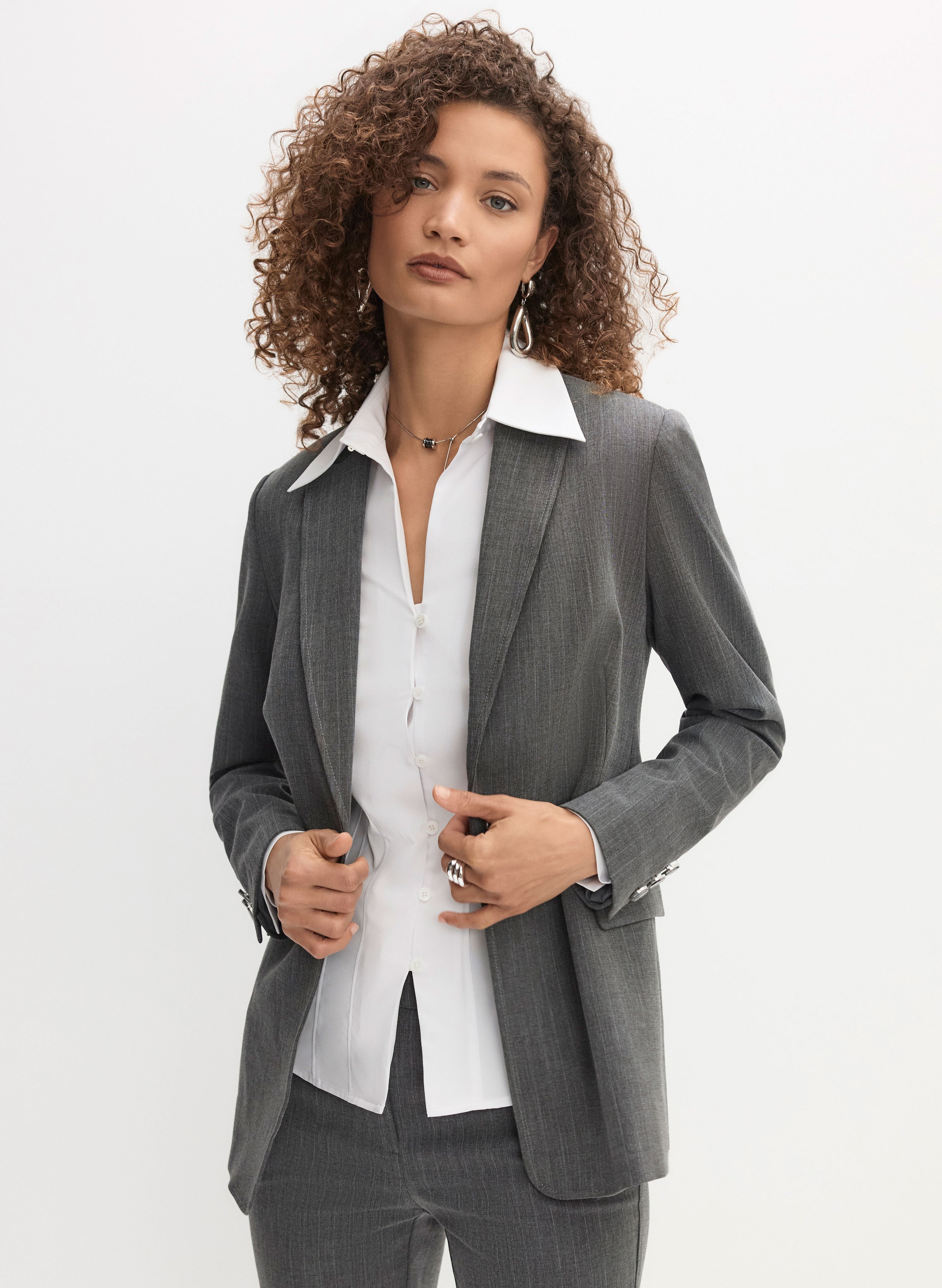 Single button blazer womens store