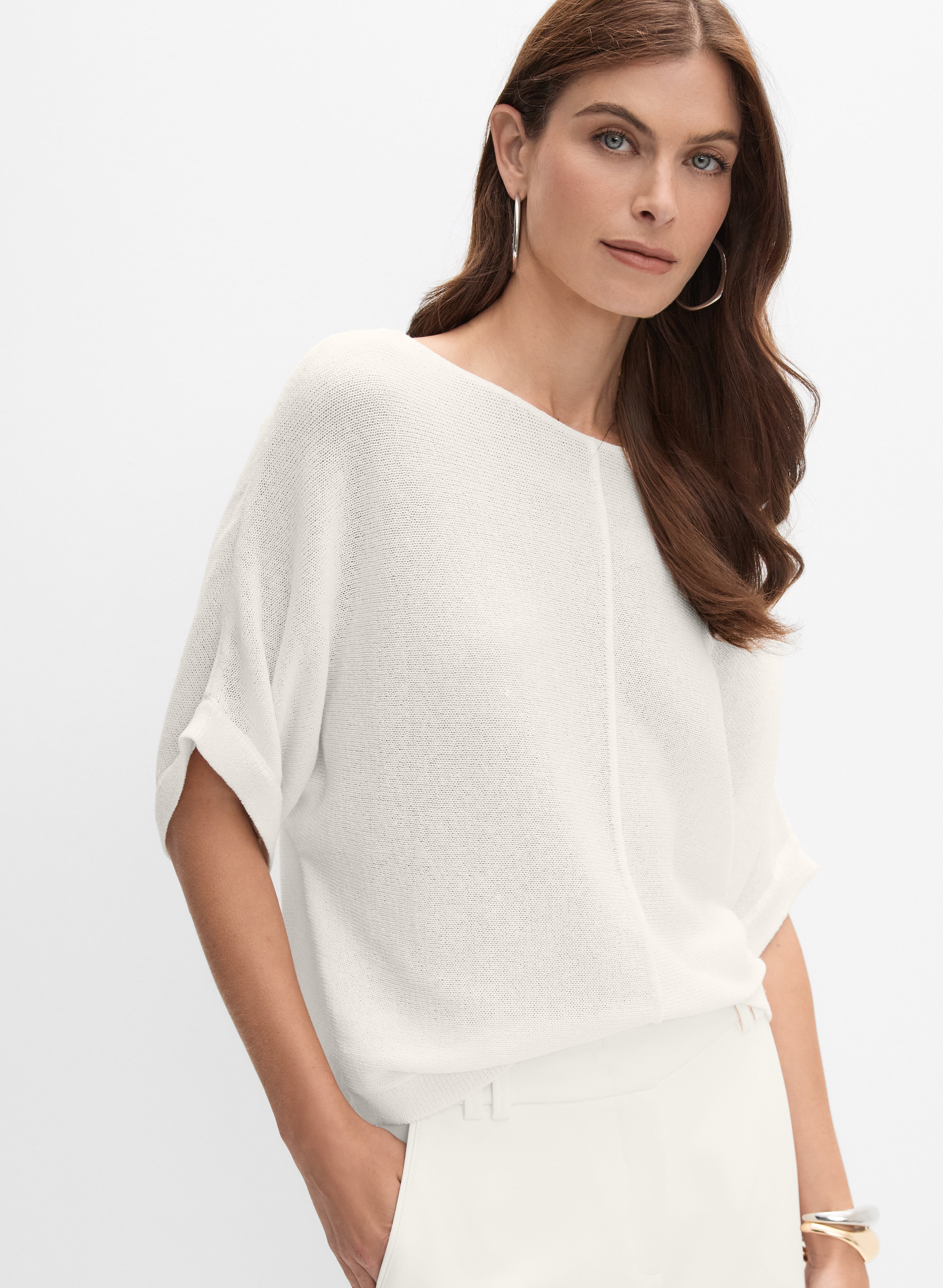Boat Neck Knit Pullover