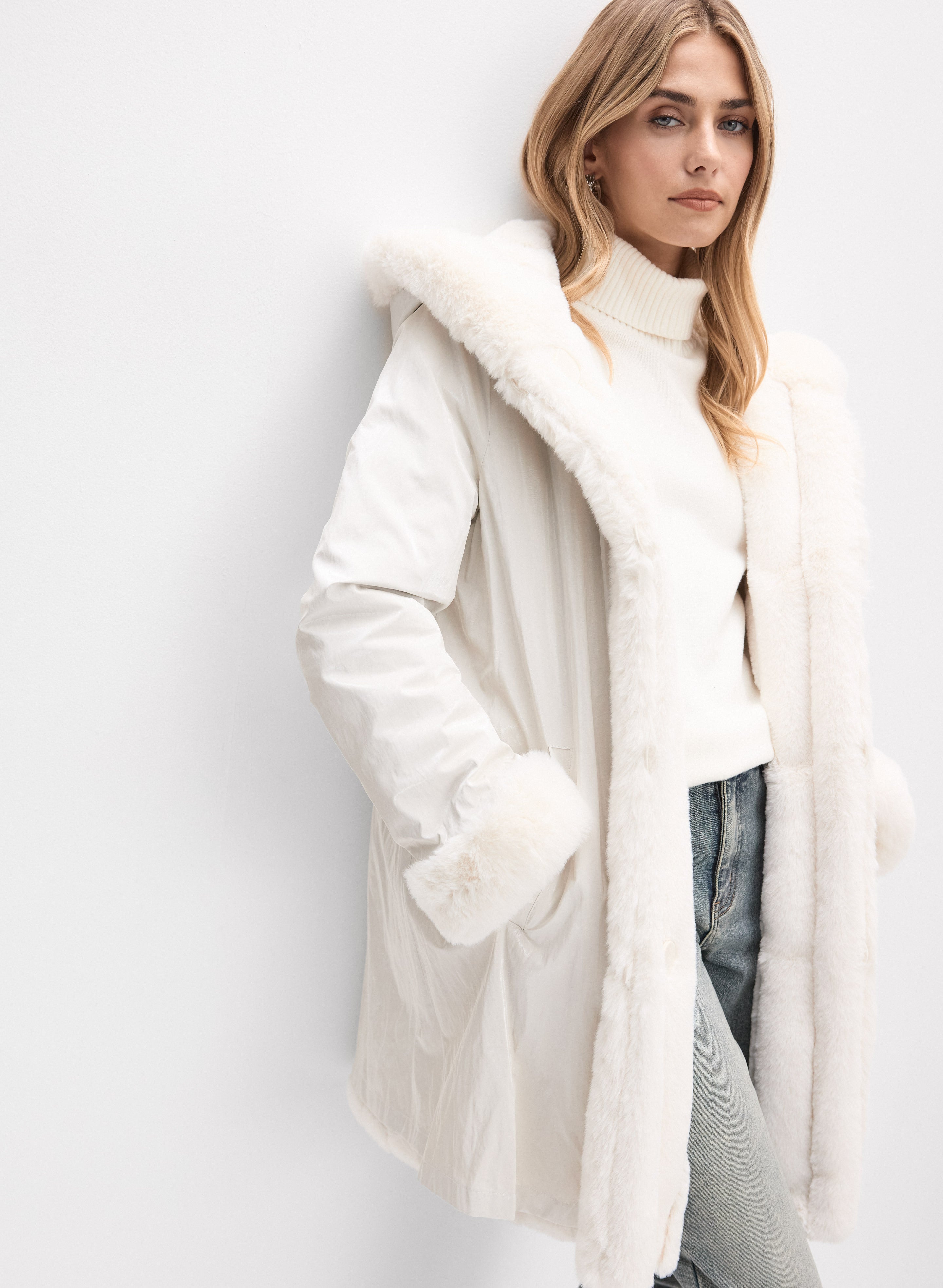 Joseph Ribkoff - Reversible Faux-Fur Coat