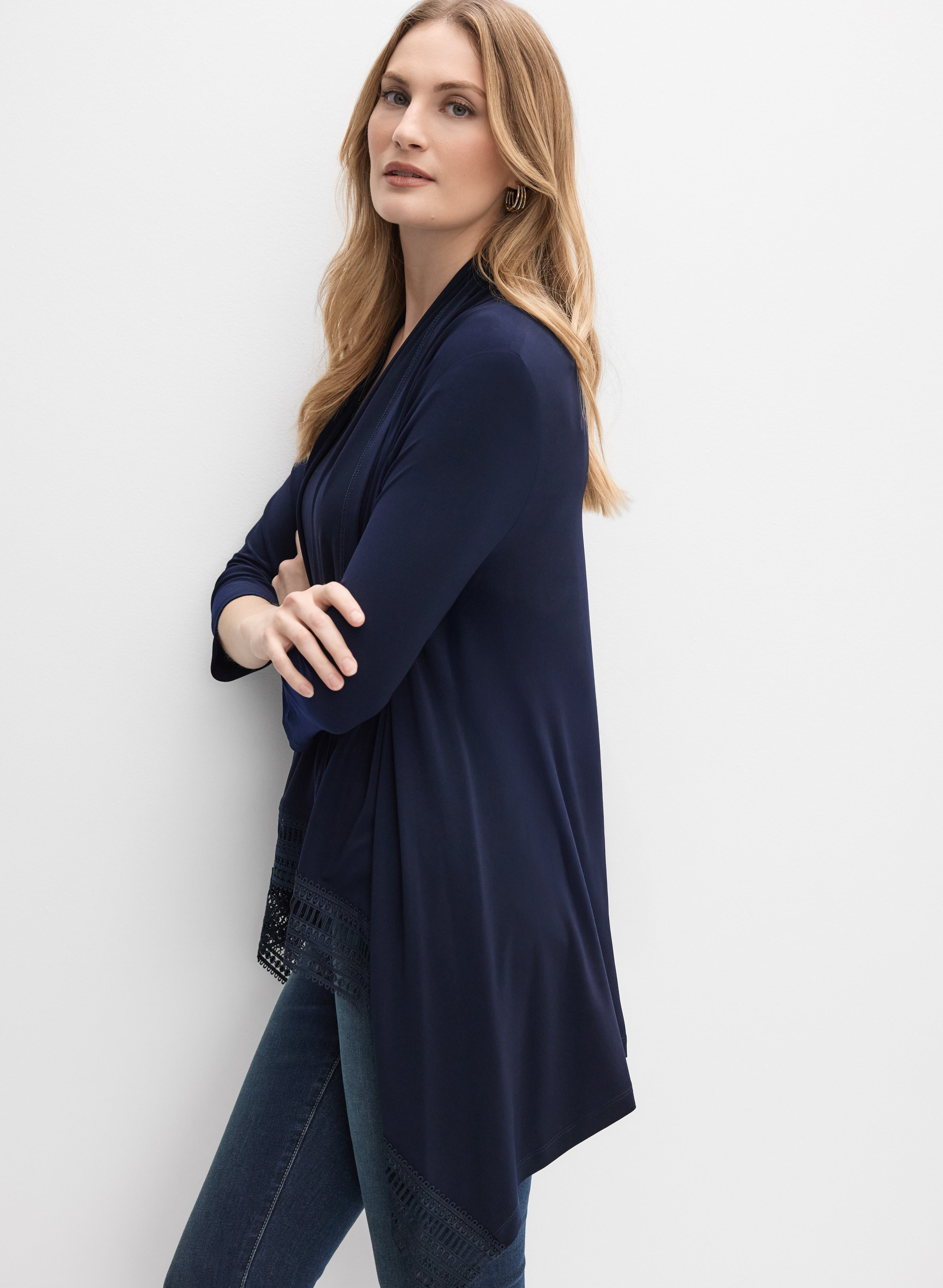 Joseph Ribkoff - Crochet Trim Top & Sweater Set