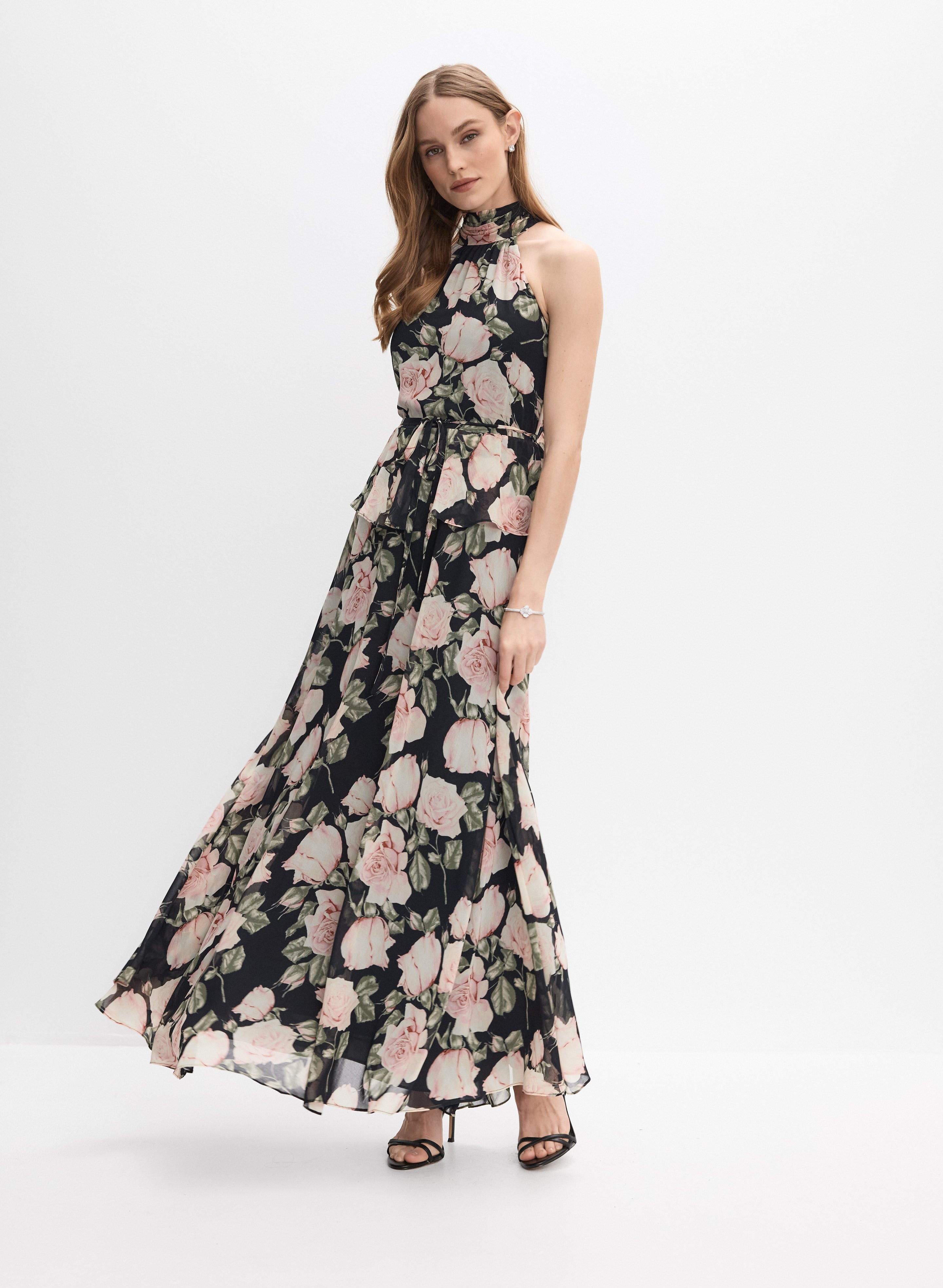 Floral Halter Neck Dress