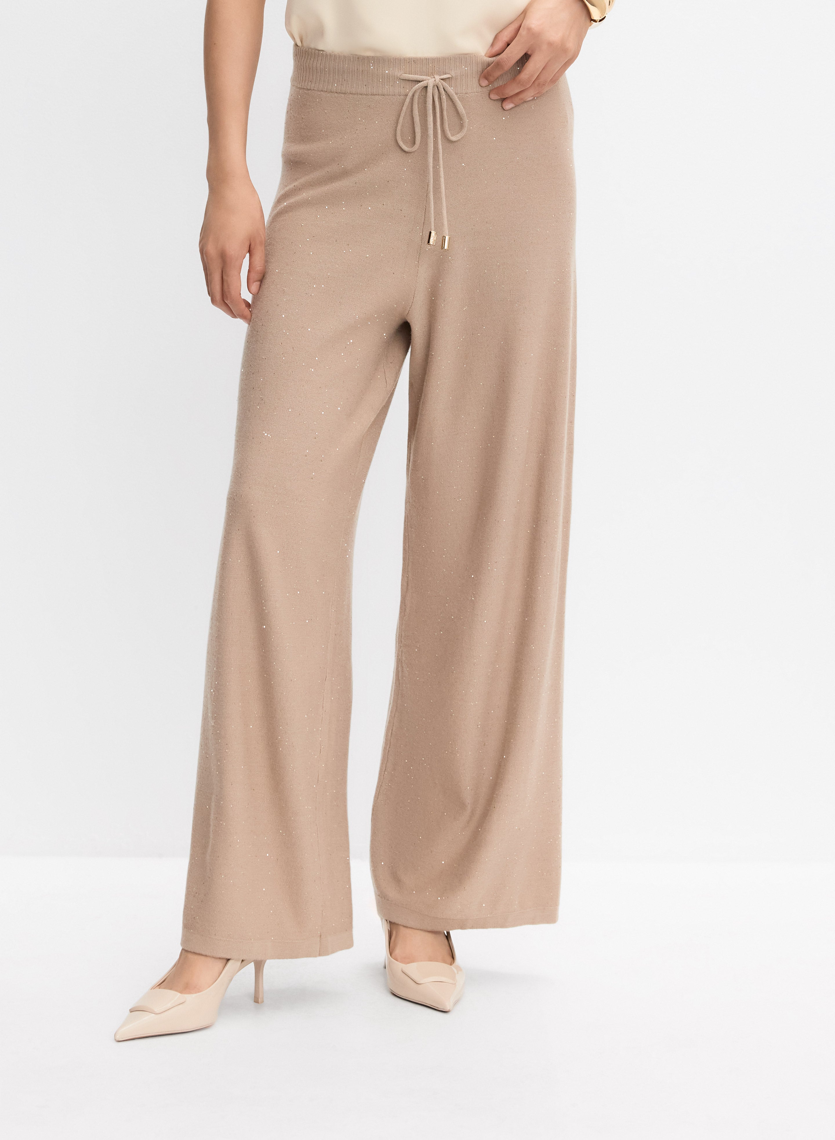 Joseph Ribkoff - Glitter Knit Wide-Leg Pants