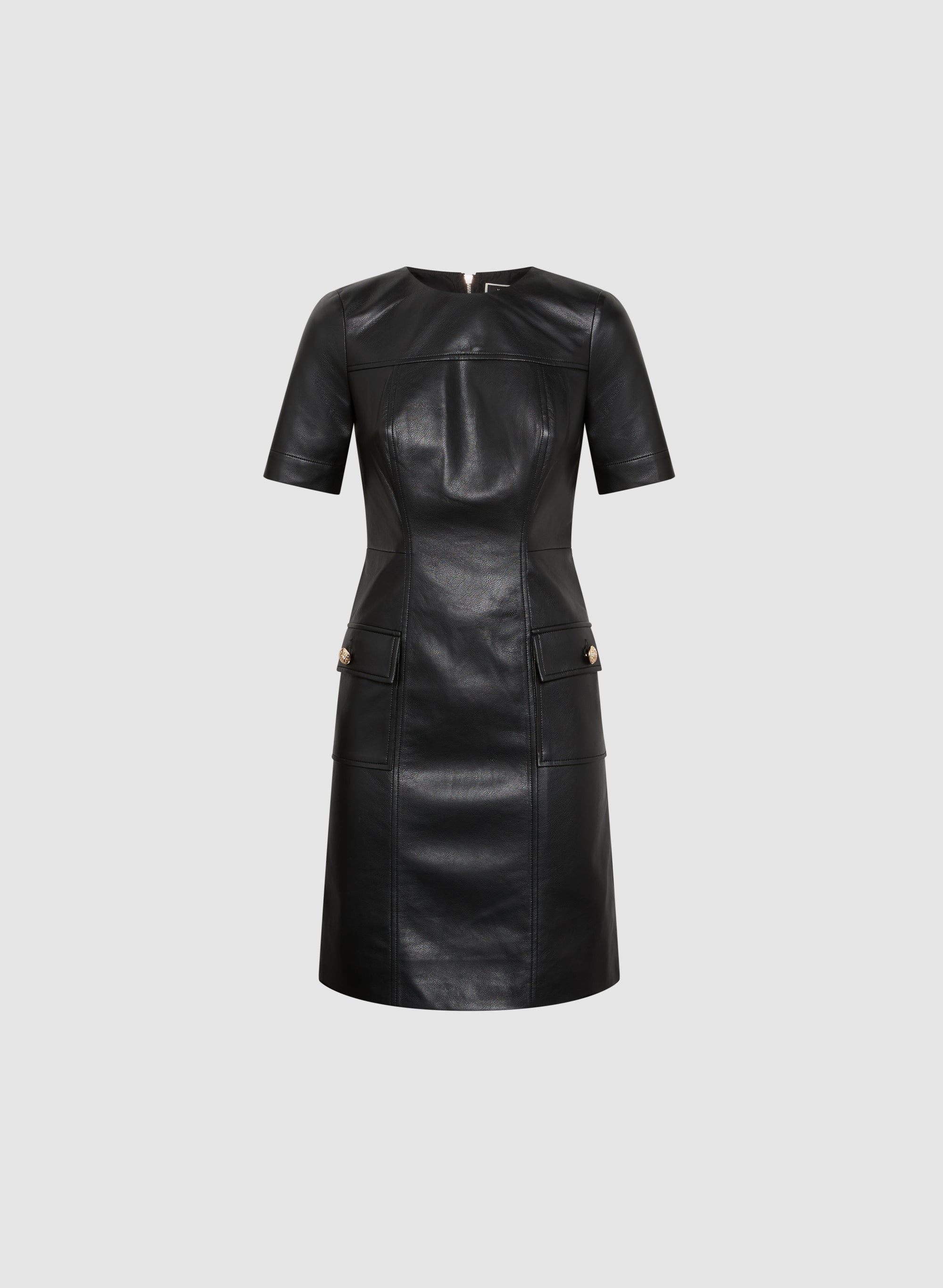 Vegan Leather Crew Neck Dress Vegan Leather Crew Neck Dress