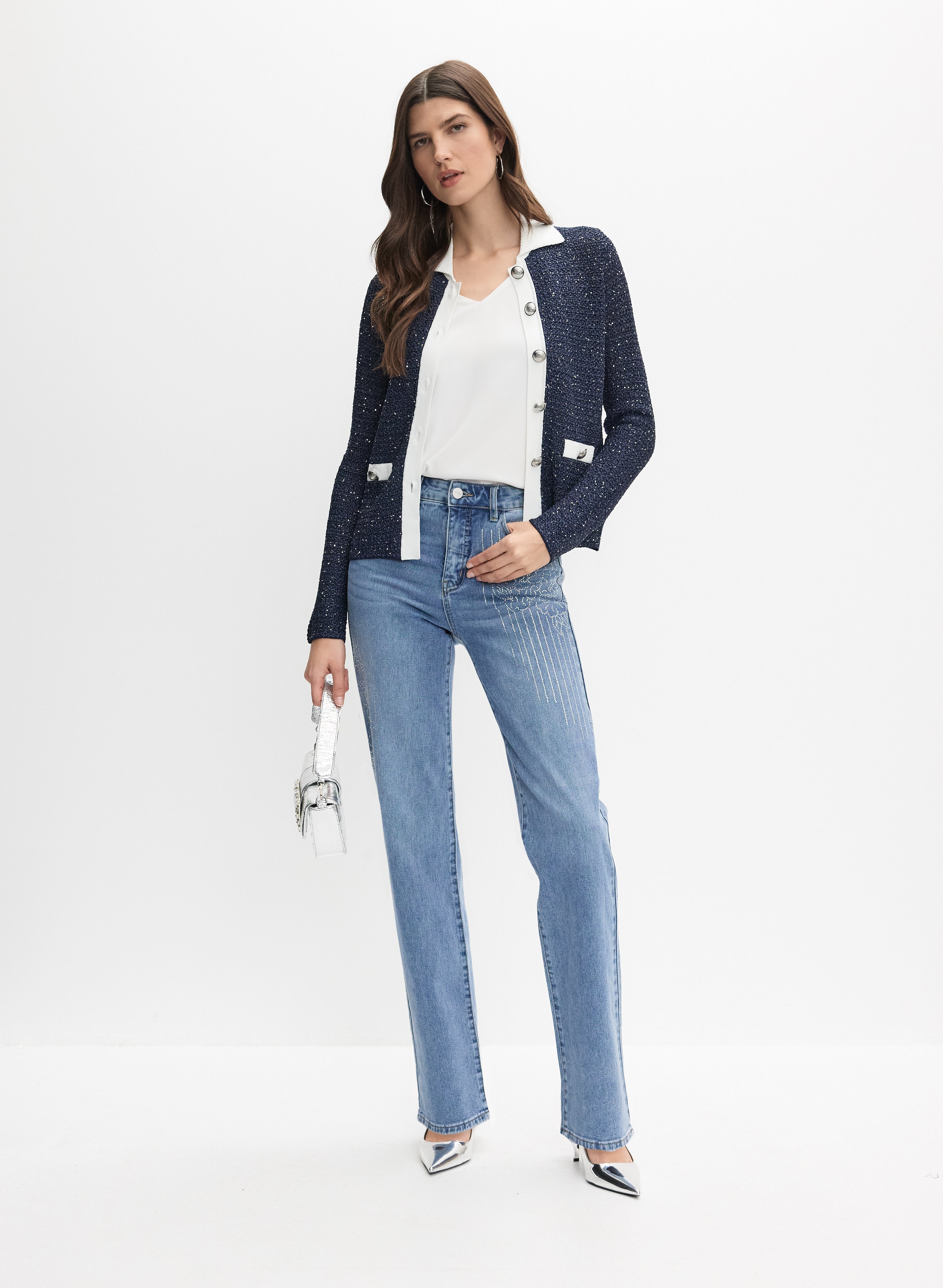 Rhinestone Embellished Jeans