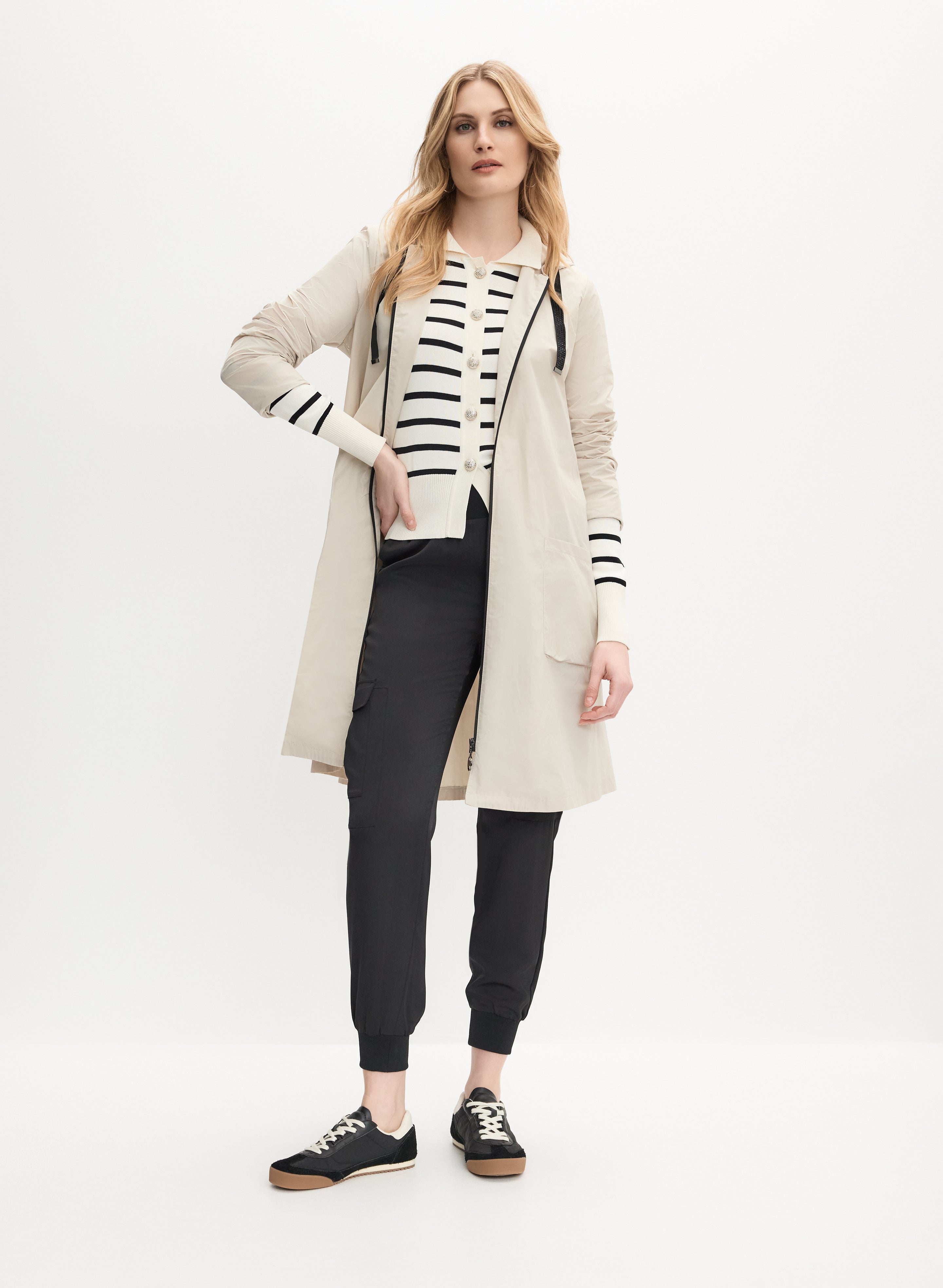 Joseph Ribkoff - Hooded Zip-Front Coat