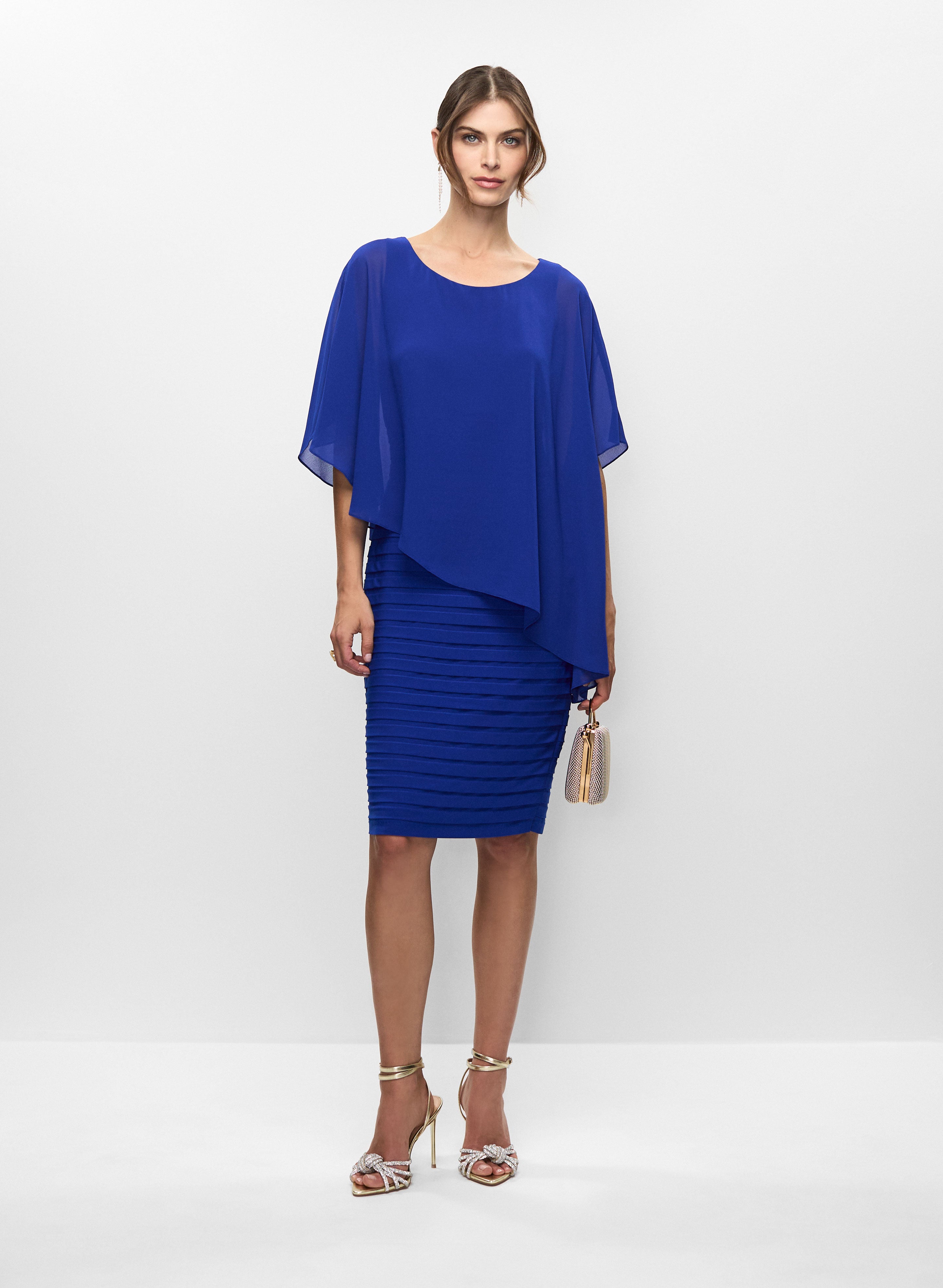 Fitted Chiffon Overlay Dress Fitted Chiffon Overlay Dress