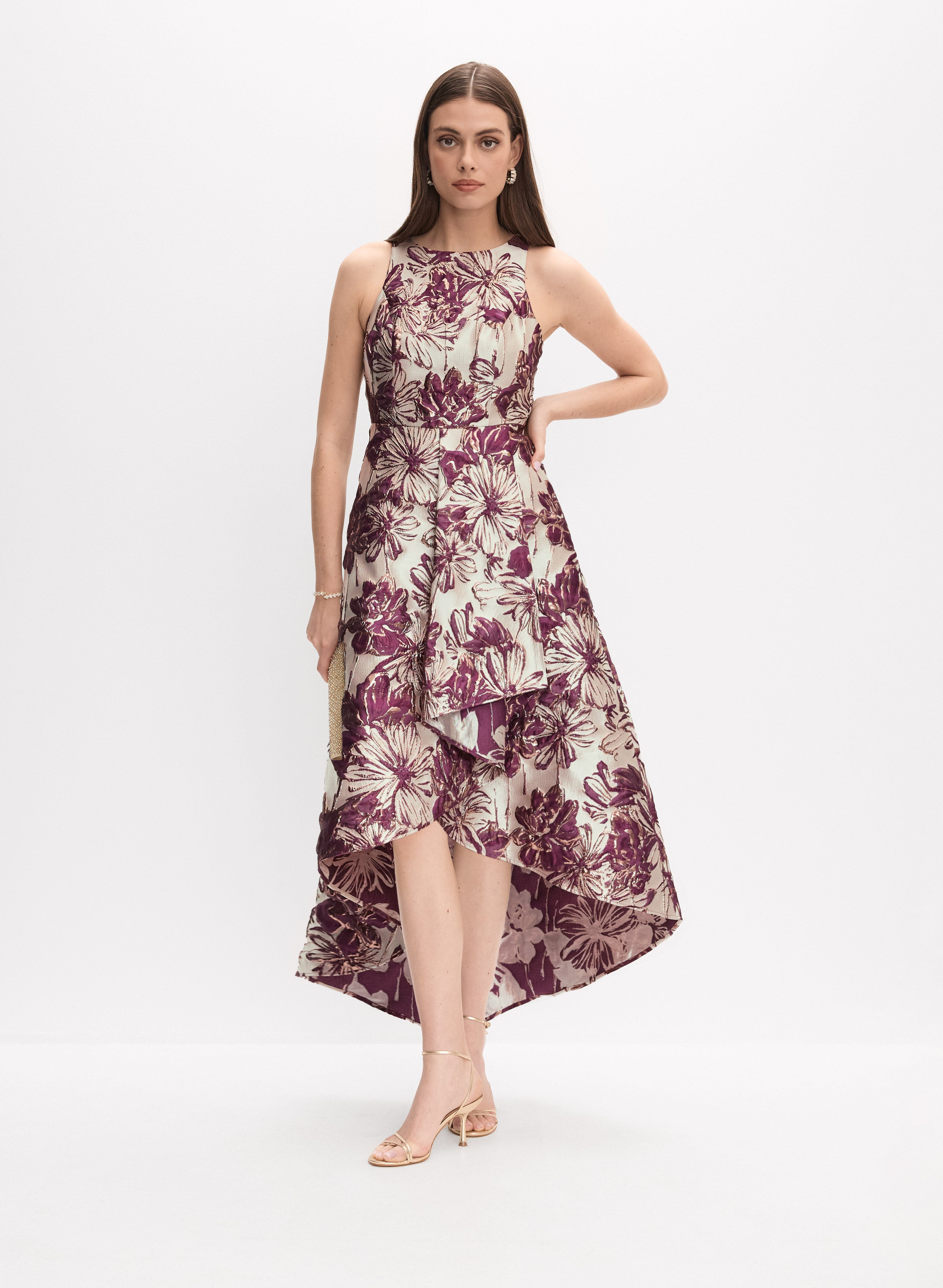 Jacquard Floral Midi Dress