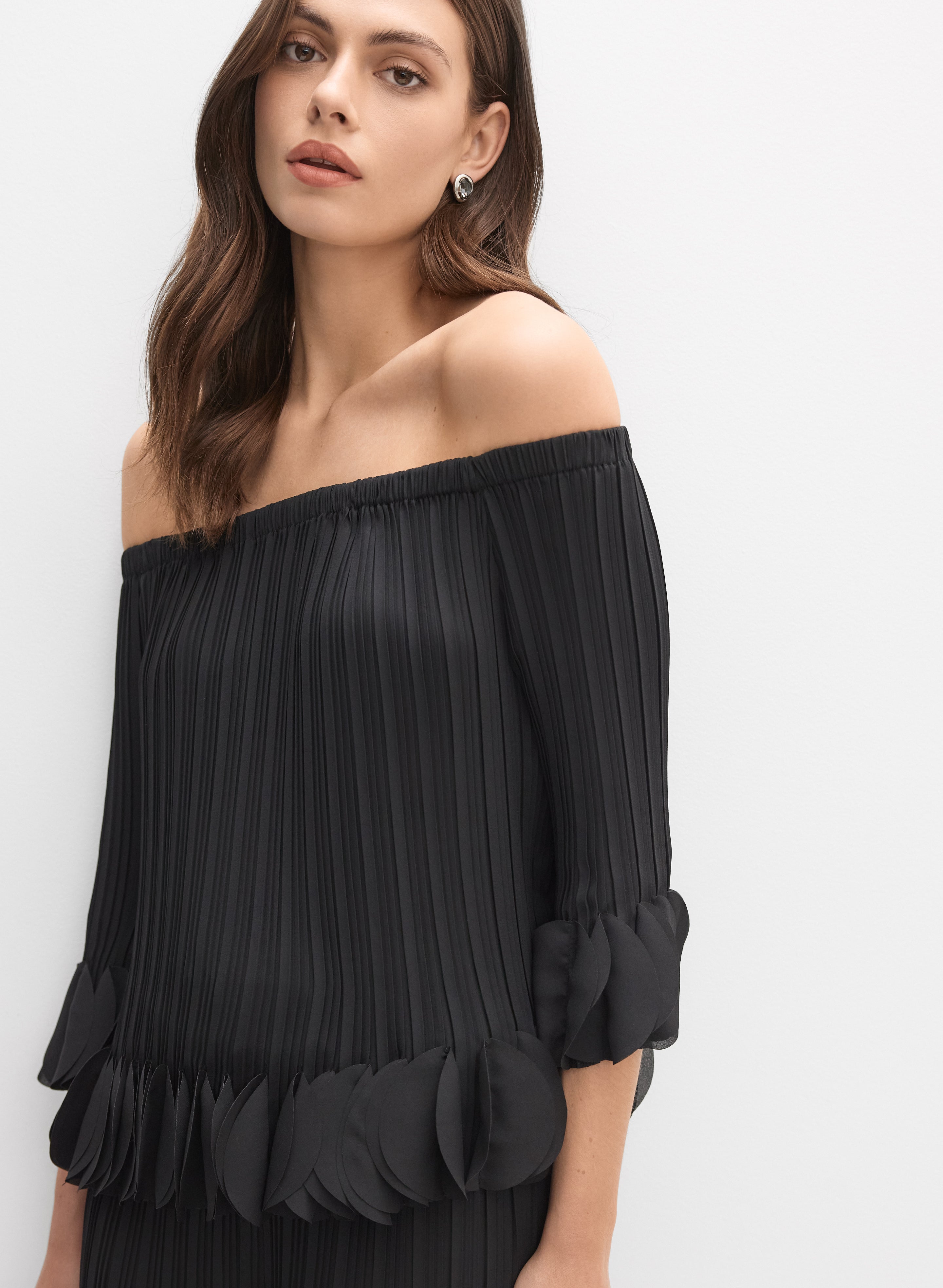 Joseph Ribkoff - Pleated Off-The-Shoulder Blouse