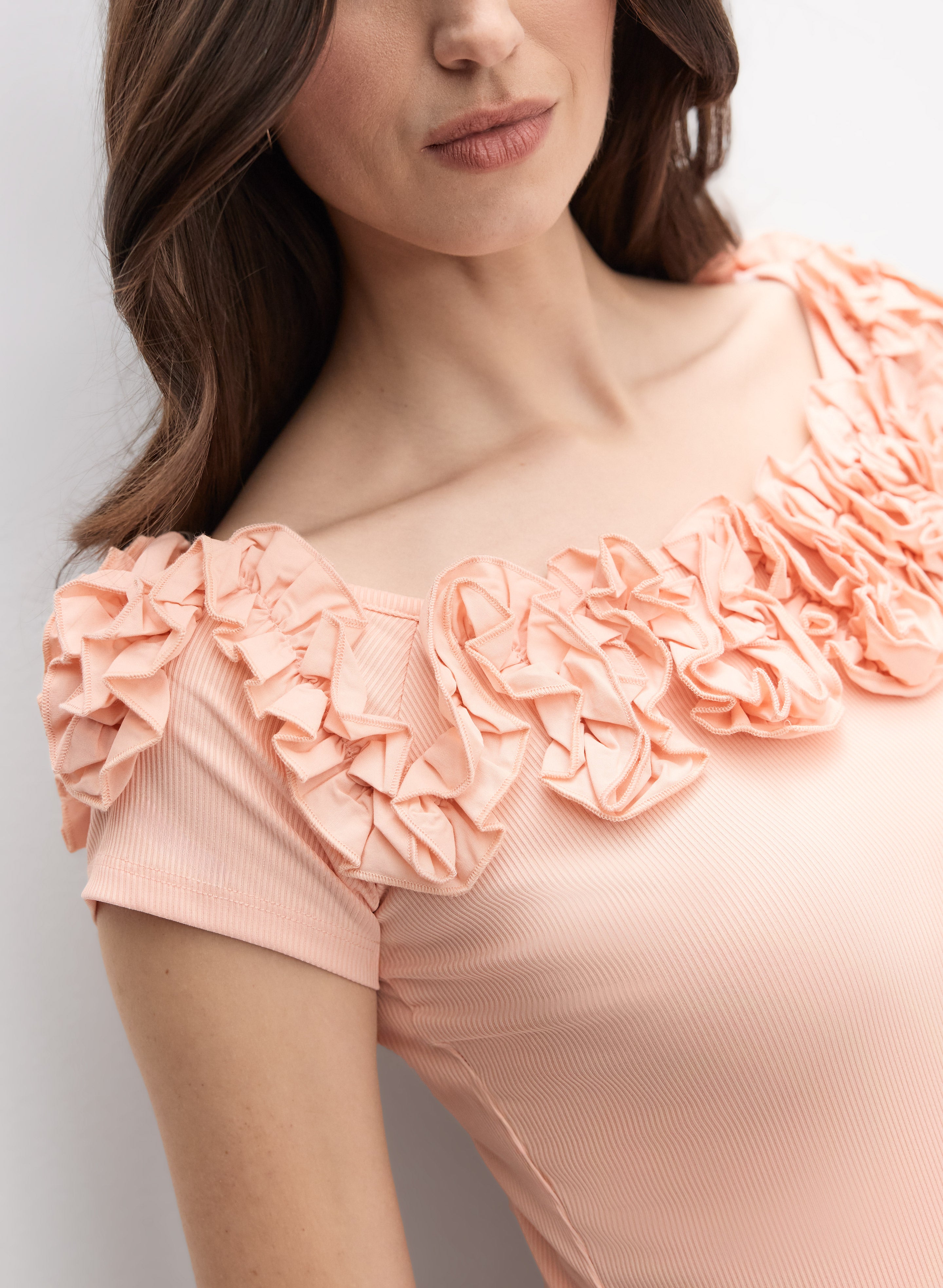 Rosette Off-The-Shoulder Top