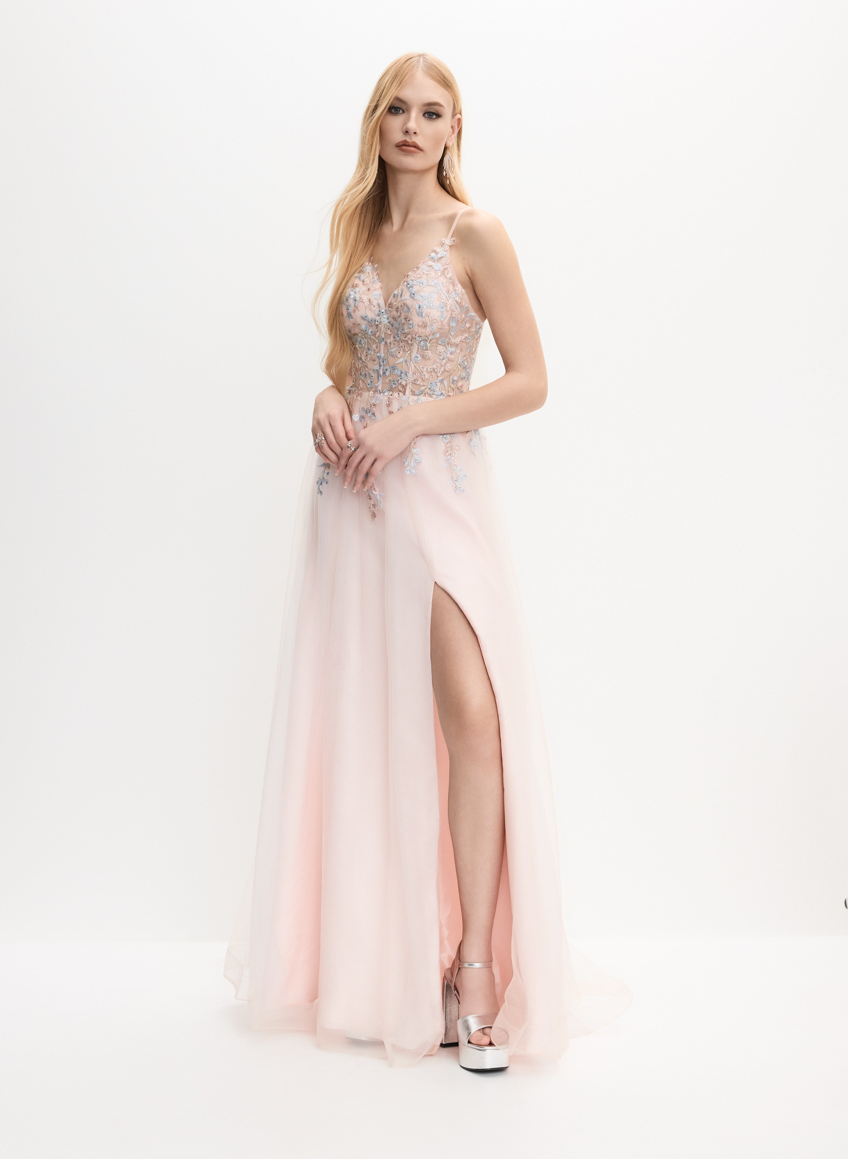 Beaded Floral Embroidered Dress