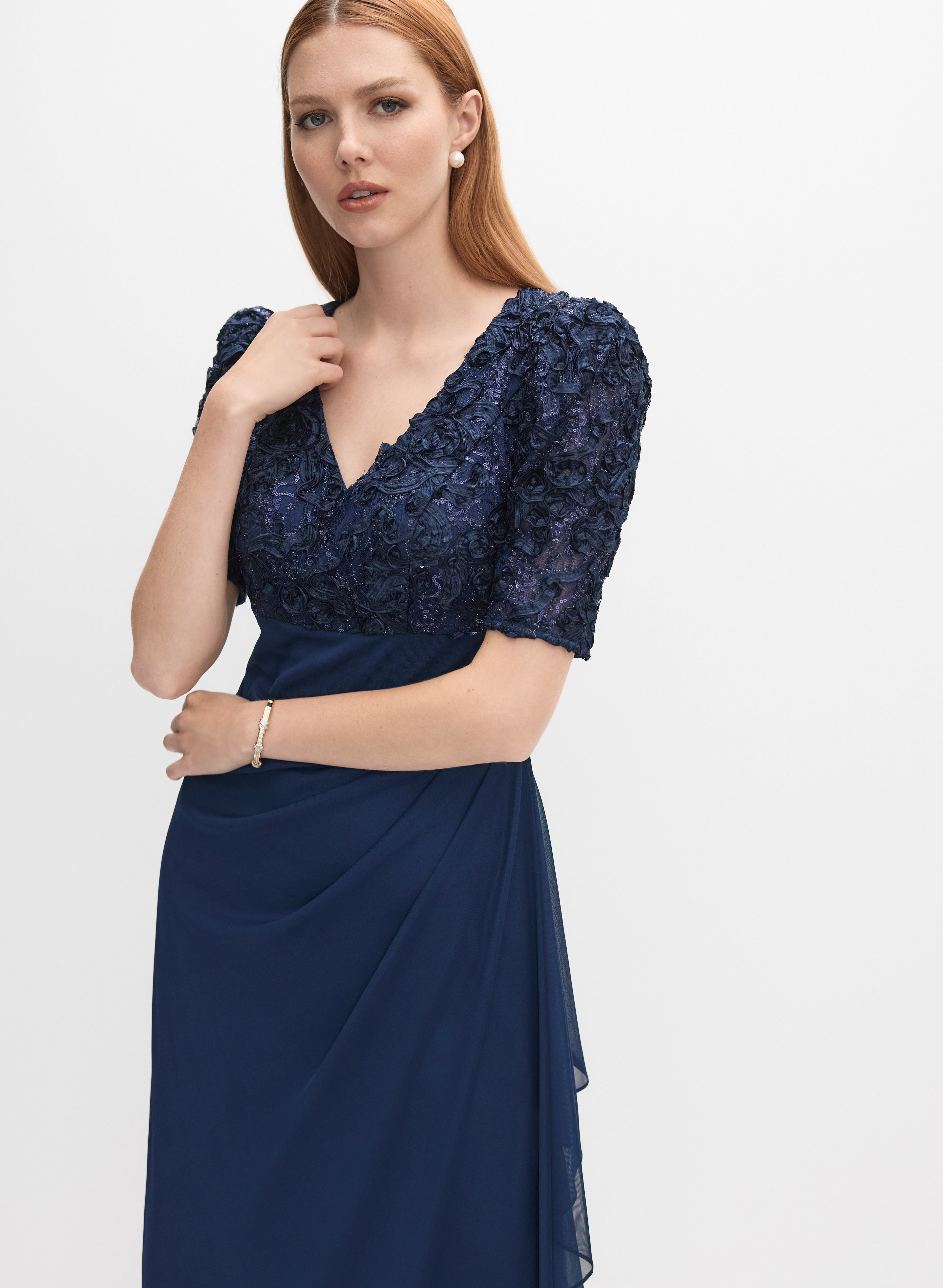 Alex Evenings - Embellished Soutache Embroidered Dress