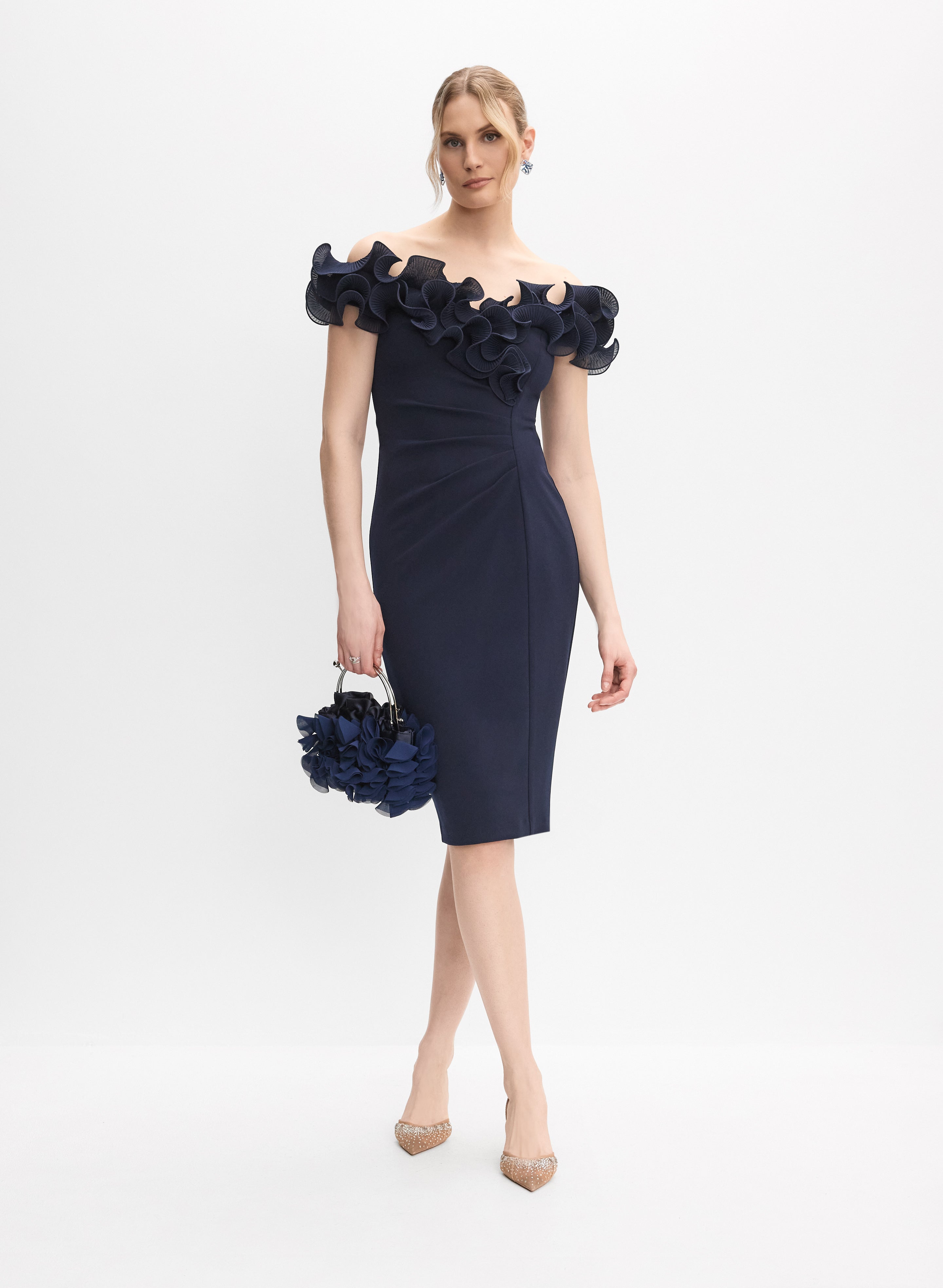 Ruffled Off-The-Shoulder Dress