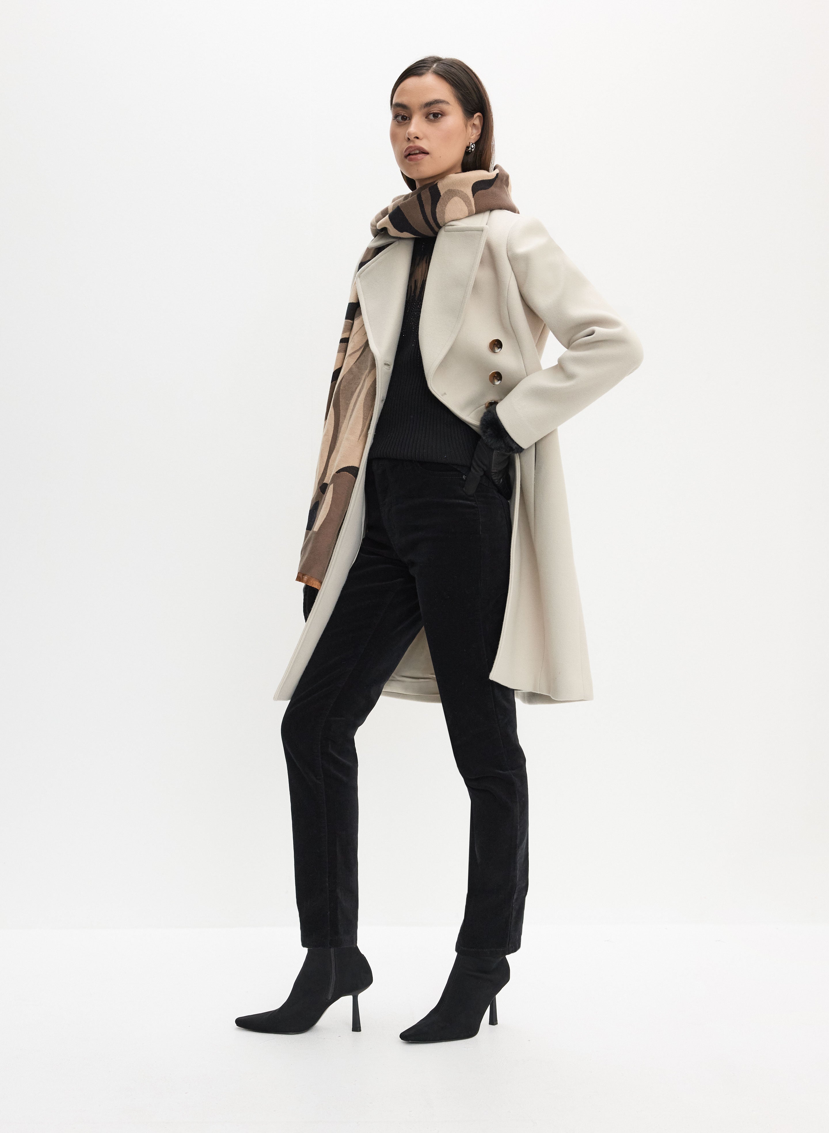 Asymmetric Button-Up Coat