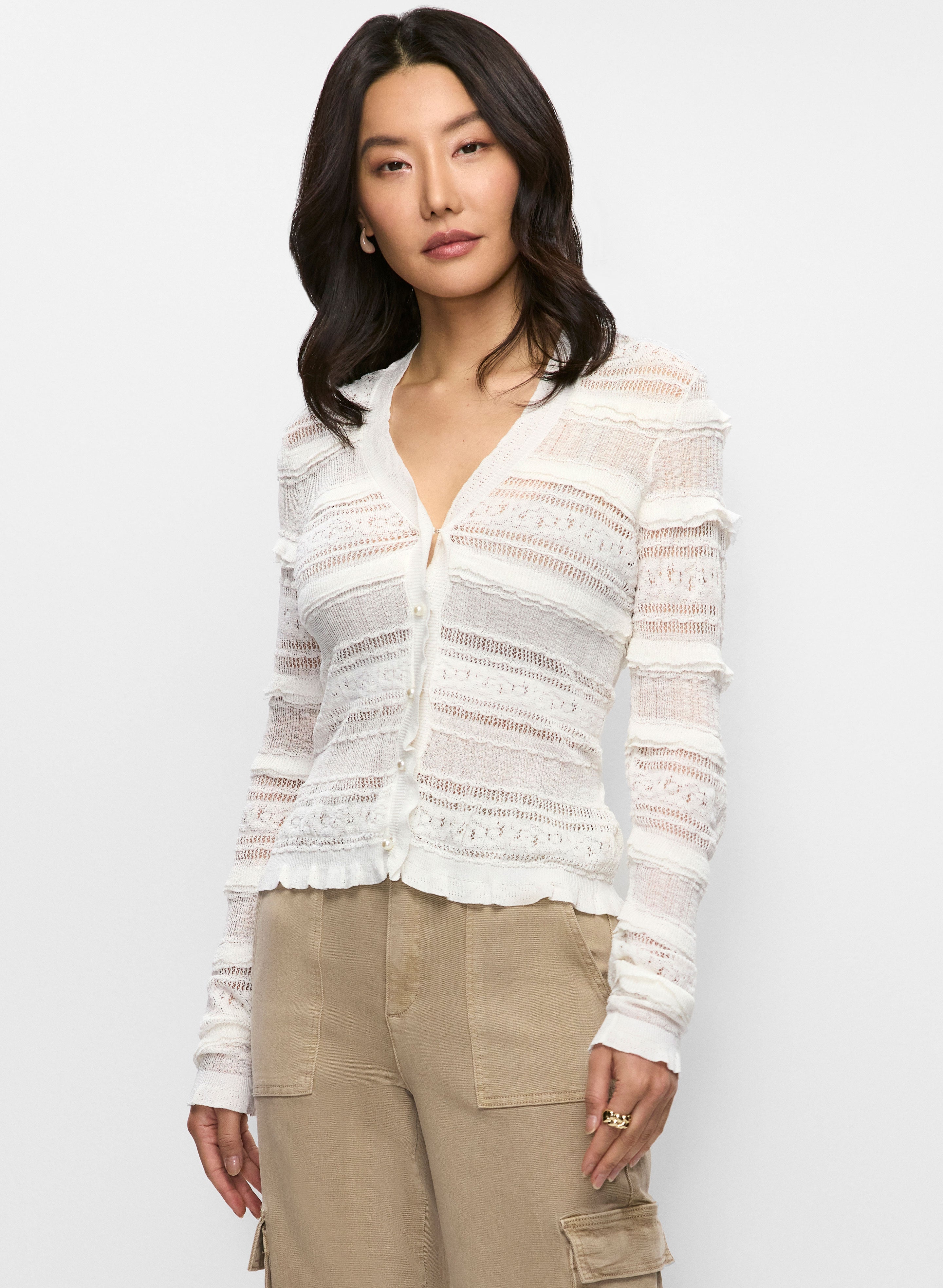 Ruffle Knit Cardigan