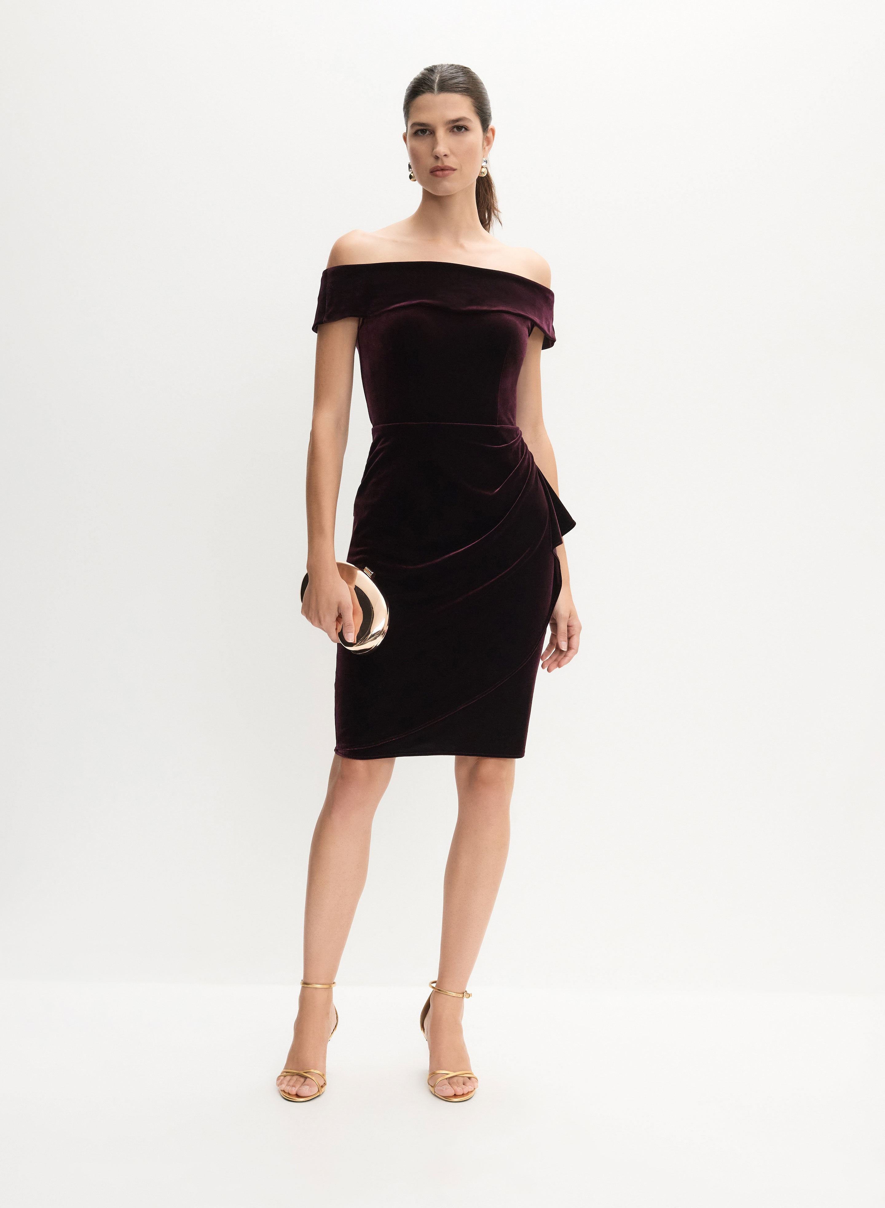 Alex Evenings - Off-the-Shoulder Velvet Dress Alex Evenings - Off-the-Shoulder Velvet Dress