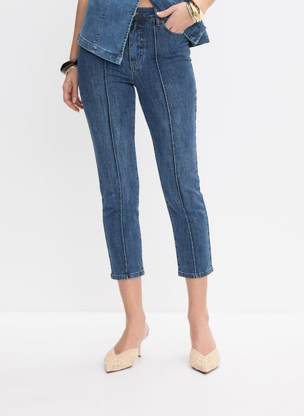Straight-Leg Denim Capris