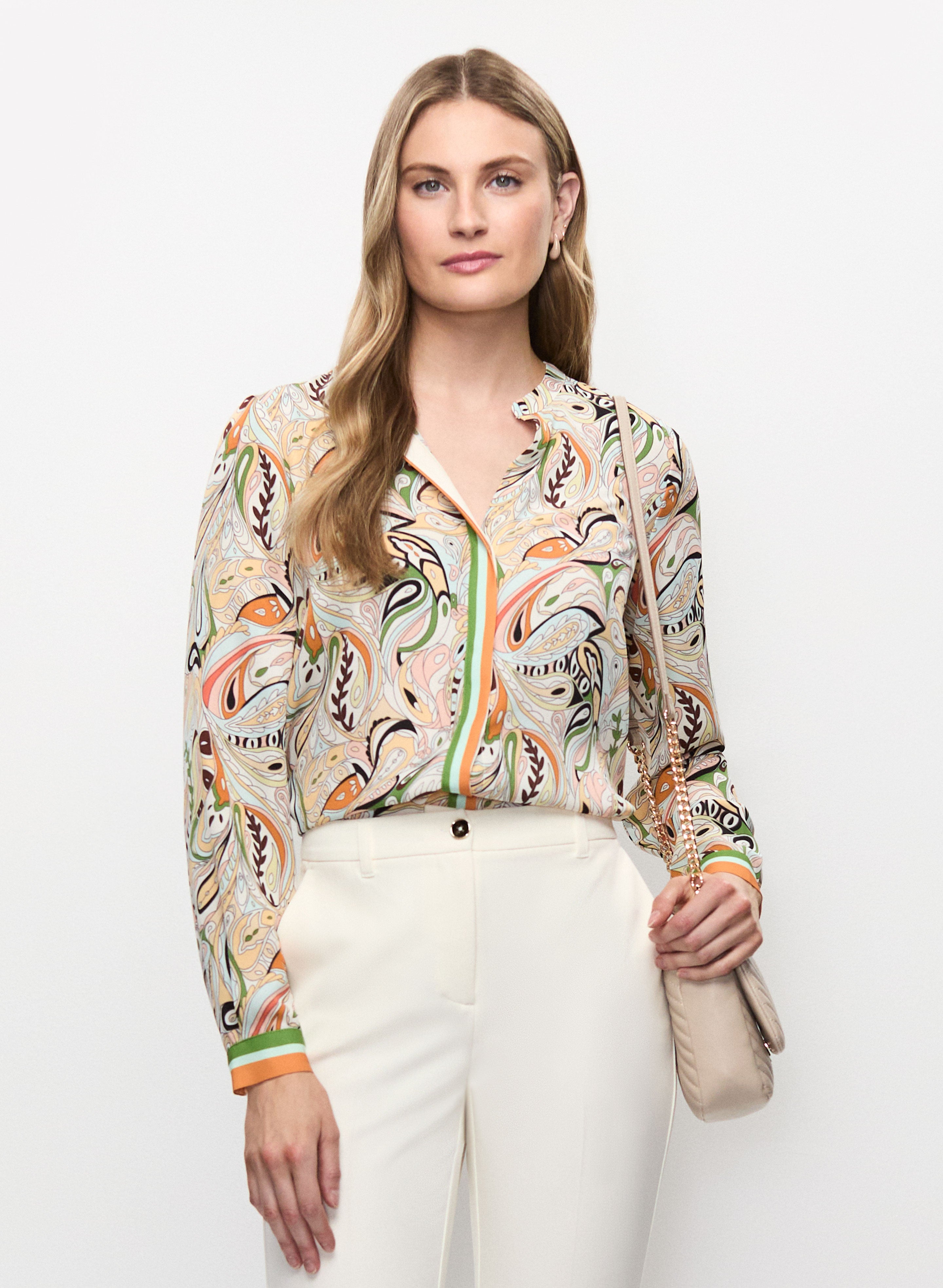 Paisley Print Crepe Shirt