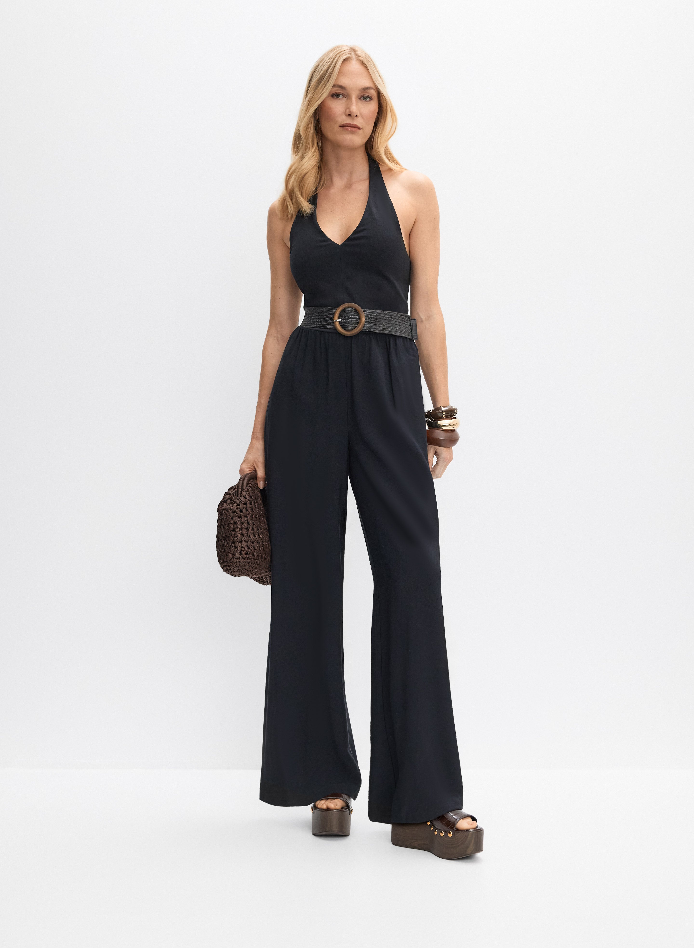 Belted Wide-Leg Jumpsuit