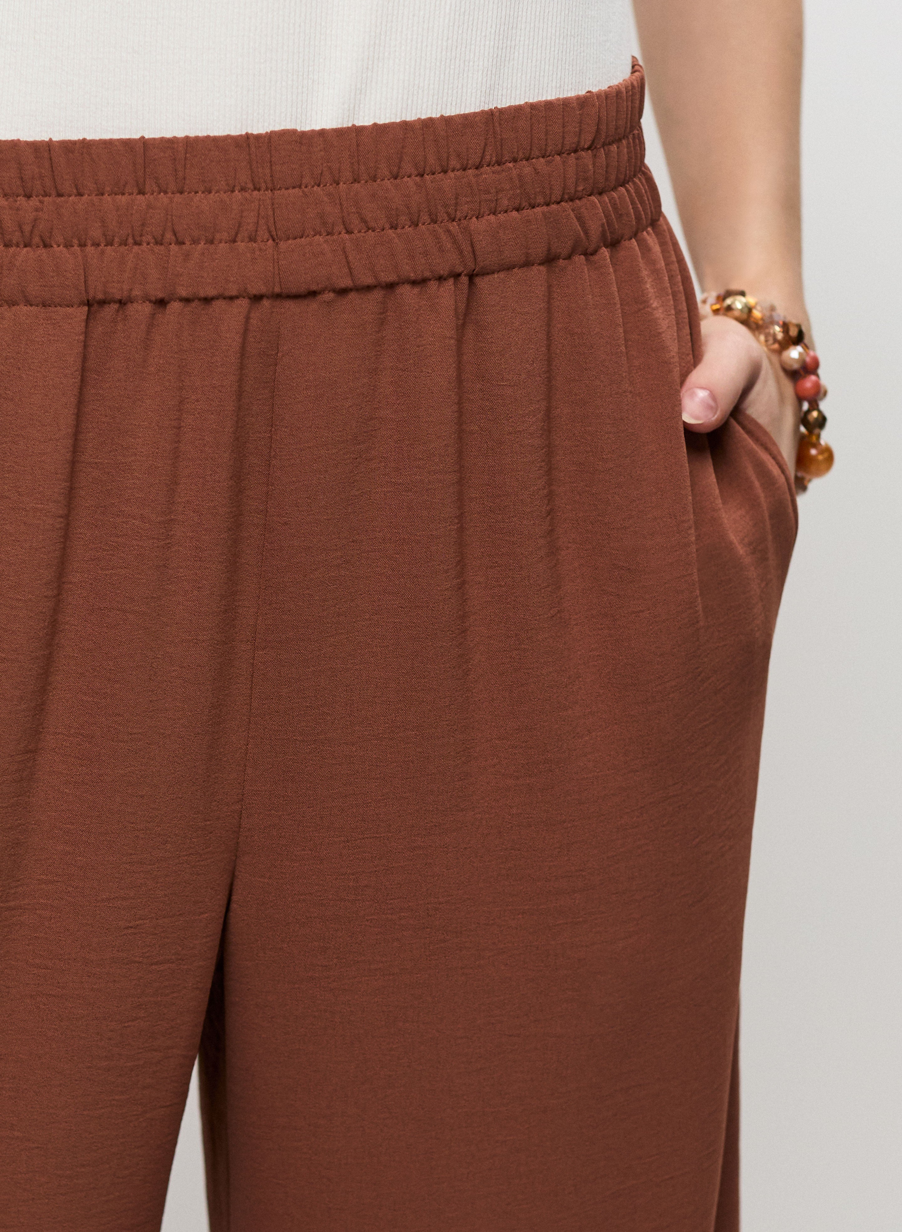 Wide Leg Pull-On Pants