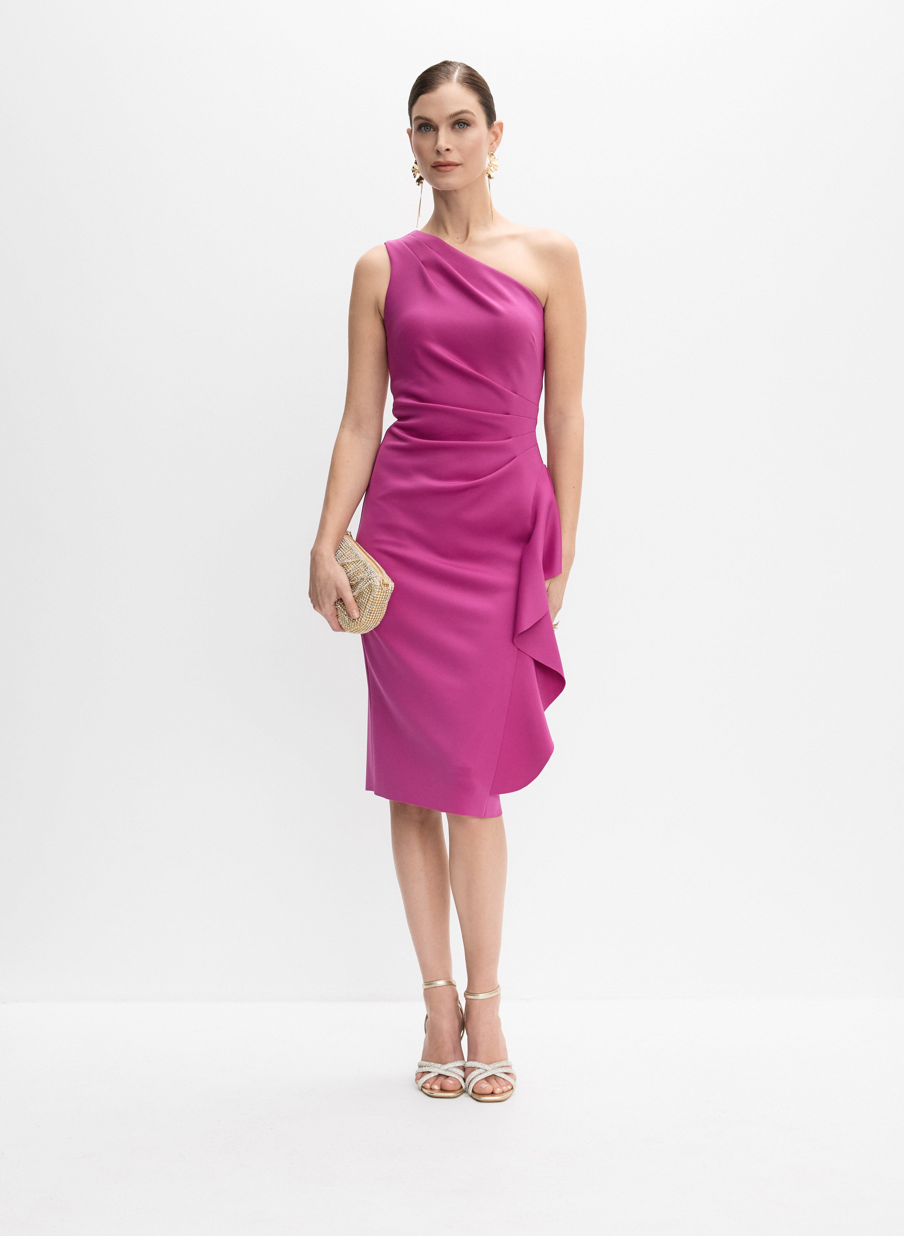BA Nites - Asymmetric Waterfall Flounce Dress BA Nites - Asymmetric Waterfall Flounce Dress