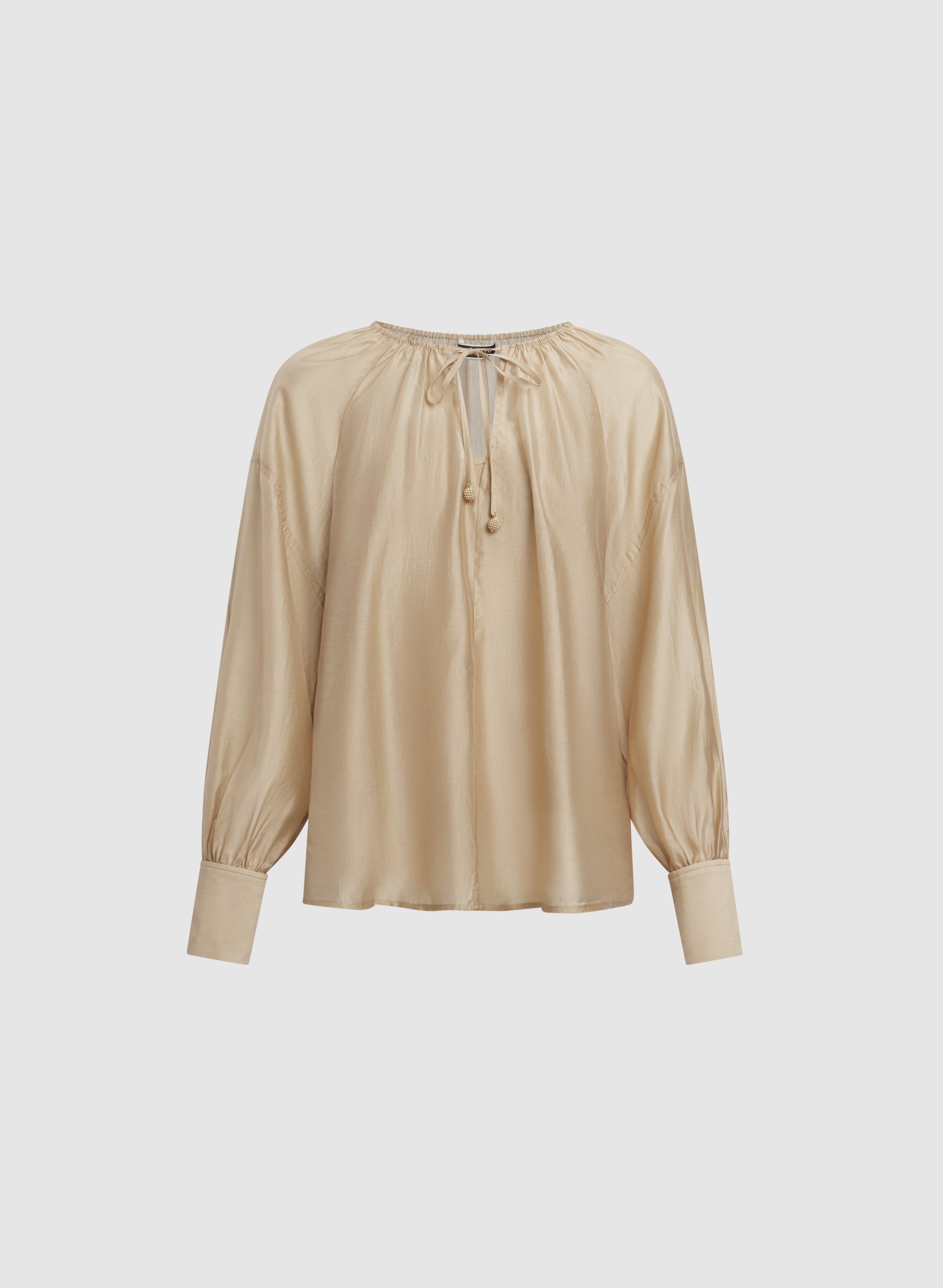 Drawstring Neck Blouse